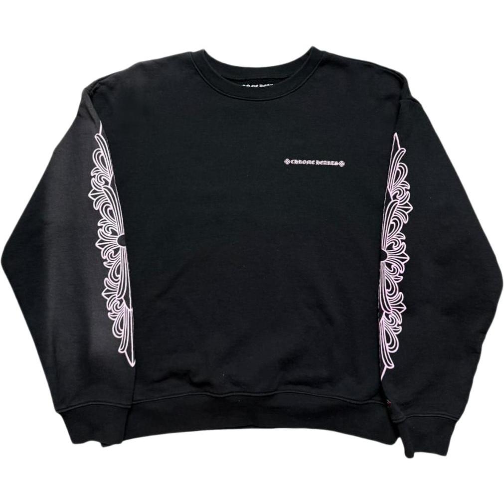 Chrome Hearts Matty Boy Shoulder Logo Crewneck Black/Pink
