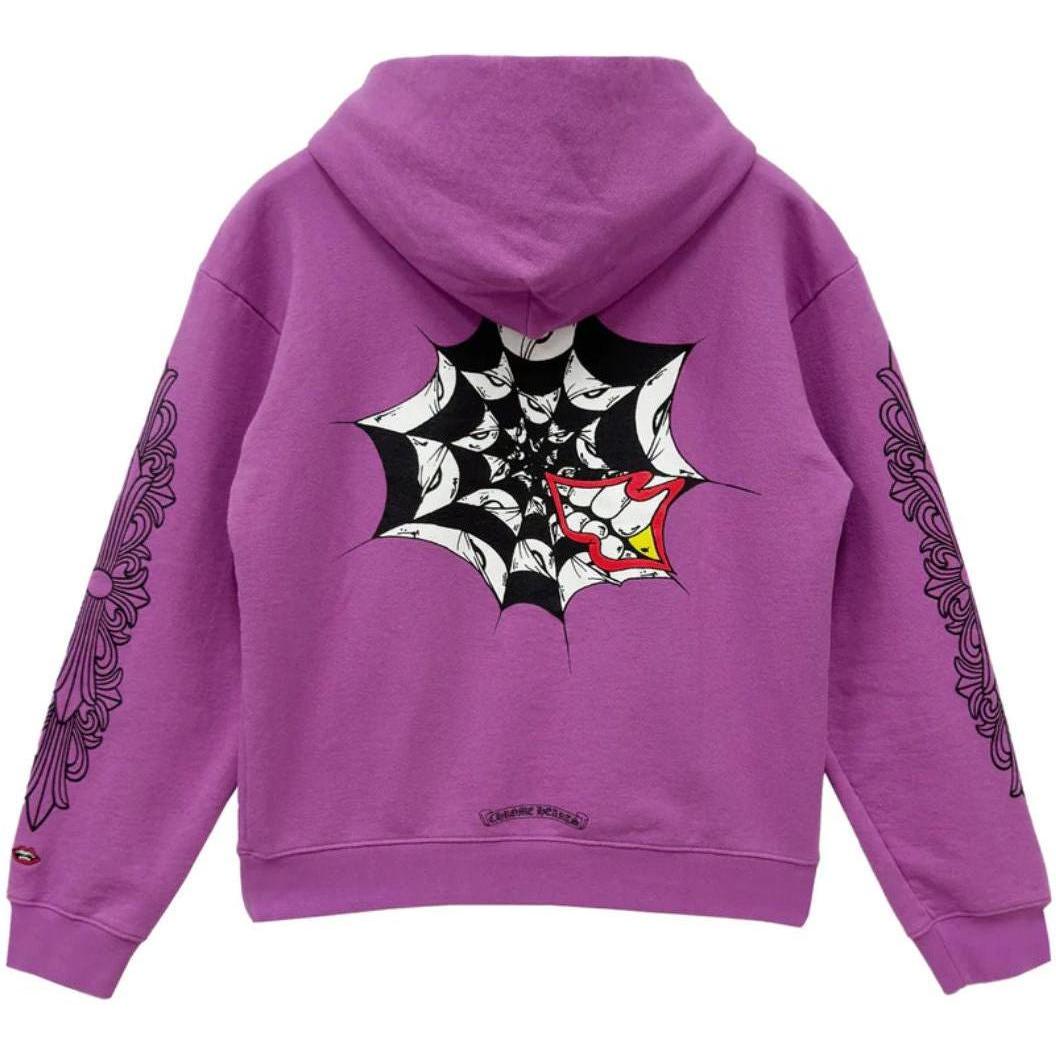 Chrome Hearts Matty Boy Spider Web Hoodie Purple