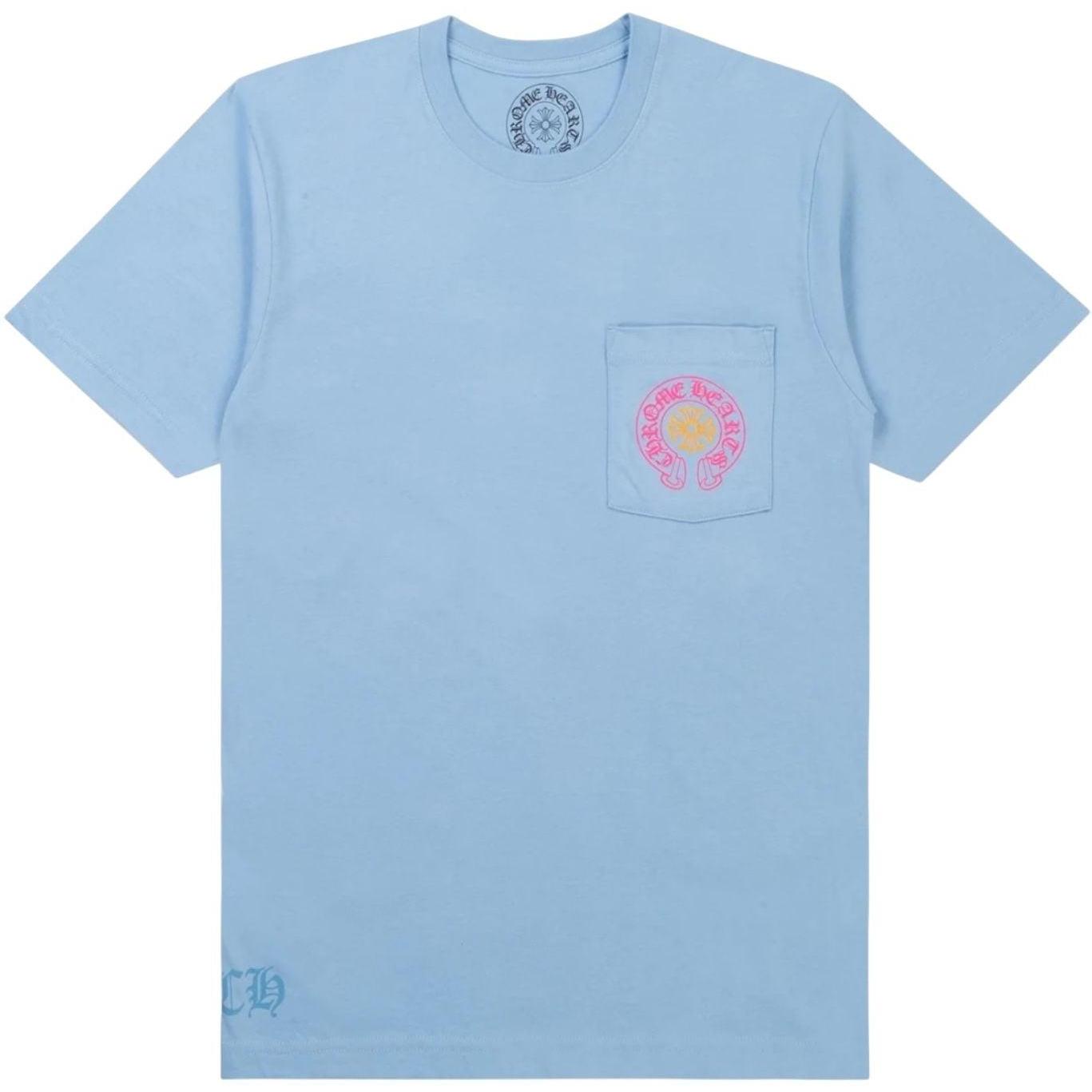 Chrome Hearts Miami Art Basel Horseshoe Logo T-Shirt Blue