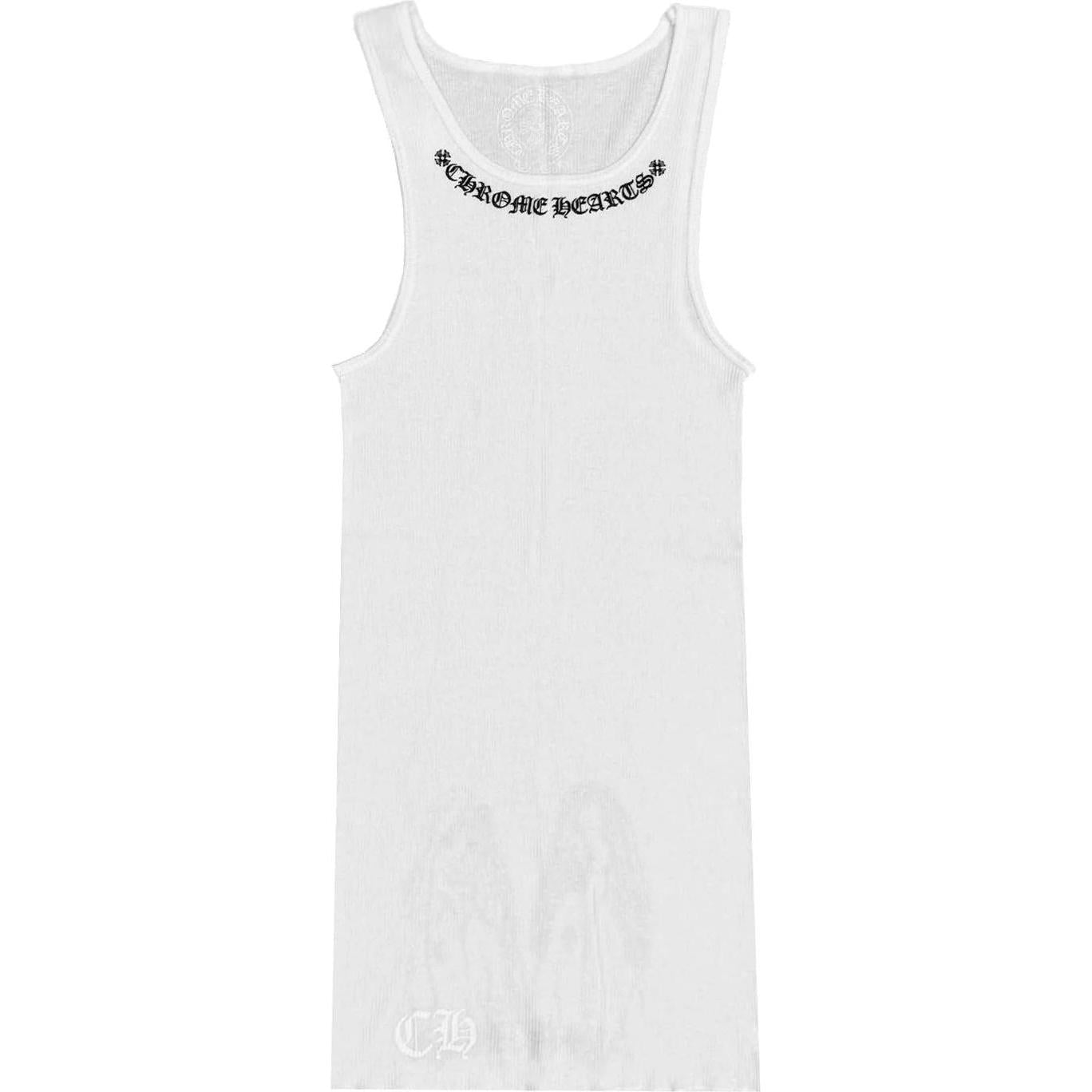 Chrome Hearts Miyumi Sisters Neck Logo Tank Top White