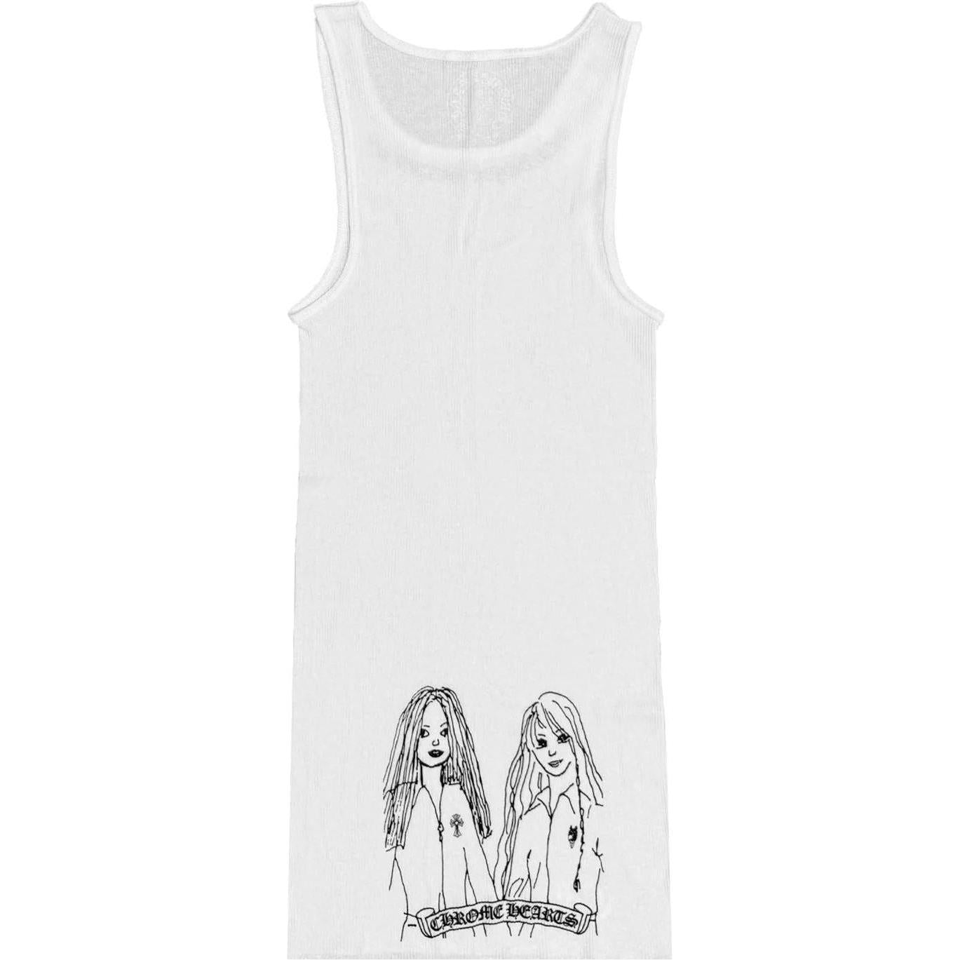 Chrome Hearts Miyumi Sisters Neck Logo Tank Top White