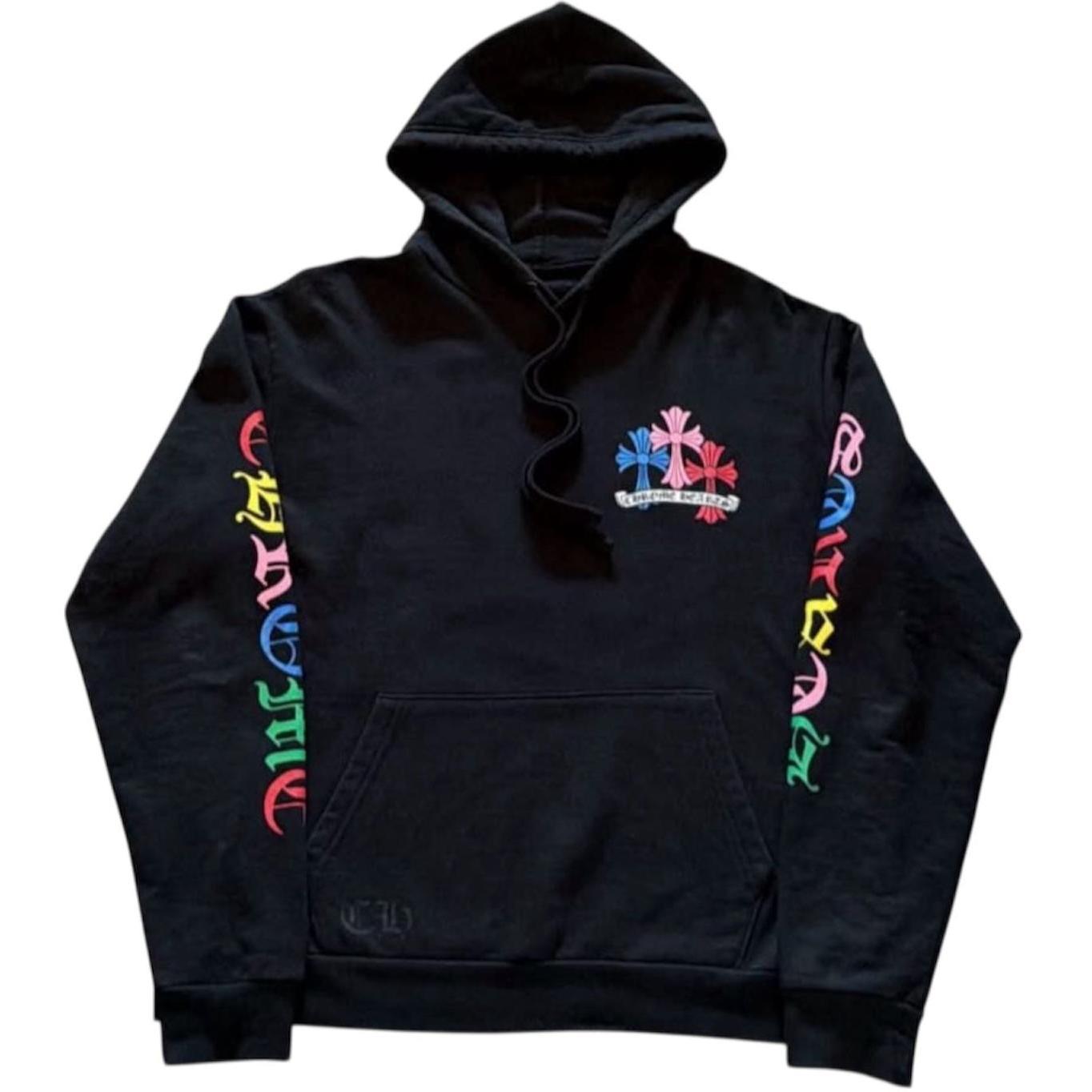 Chrome Hearts Multi Color Cross Cemetery Hoodie Black - Like New