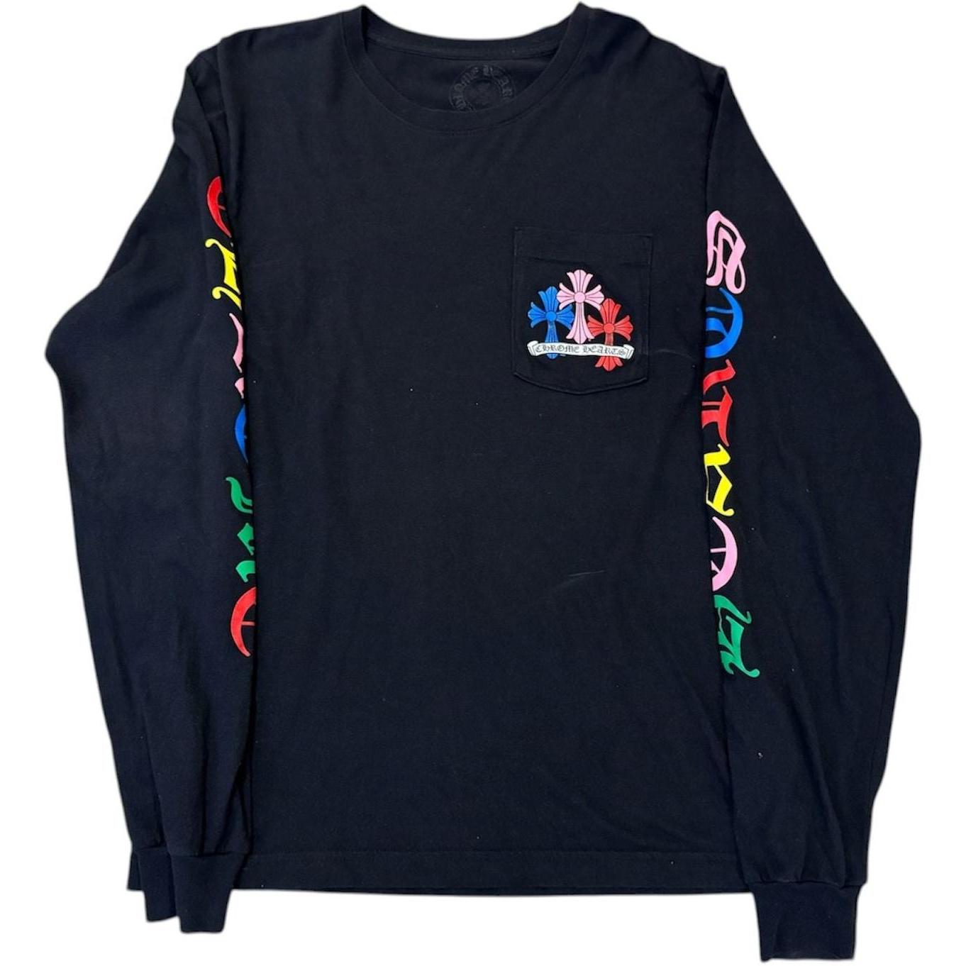 Chrome Hearts Multi Color Cross Cemetery L/S T-shirt Black - Like New