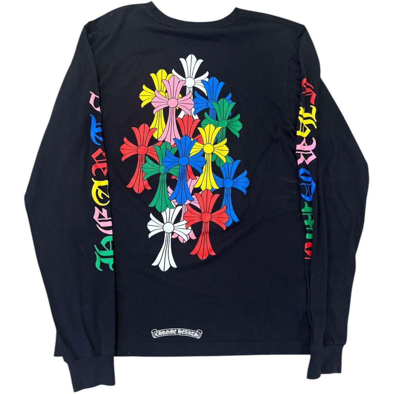 Chrome Hearts Multi Color Cross Cemetery L/S T-shirt Black - Like New