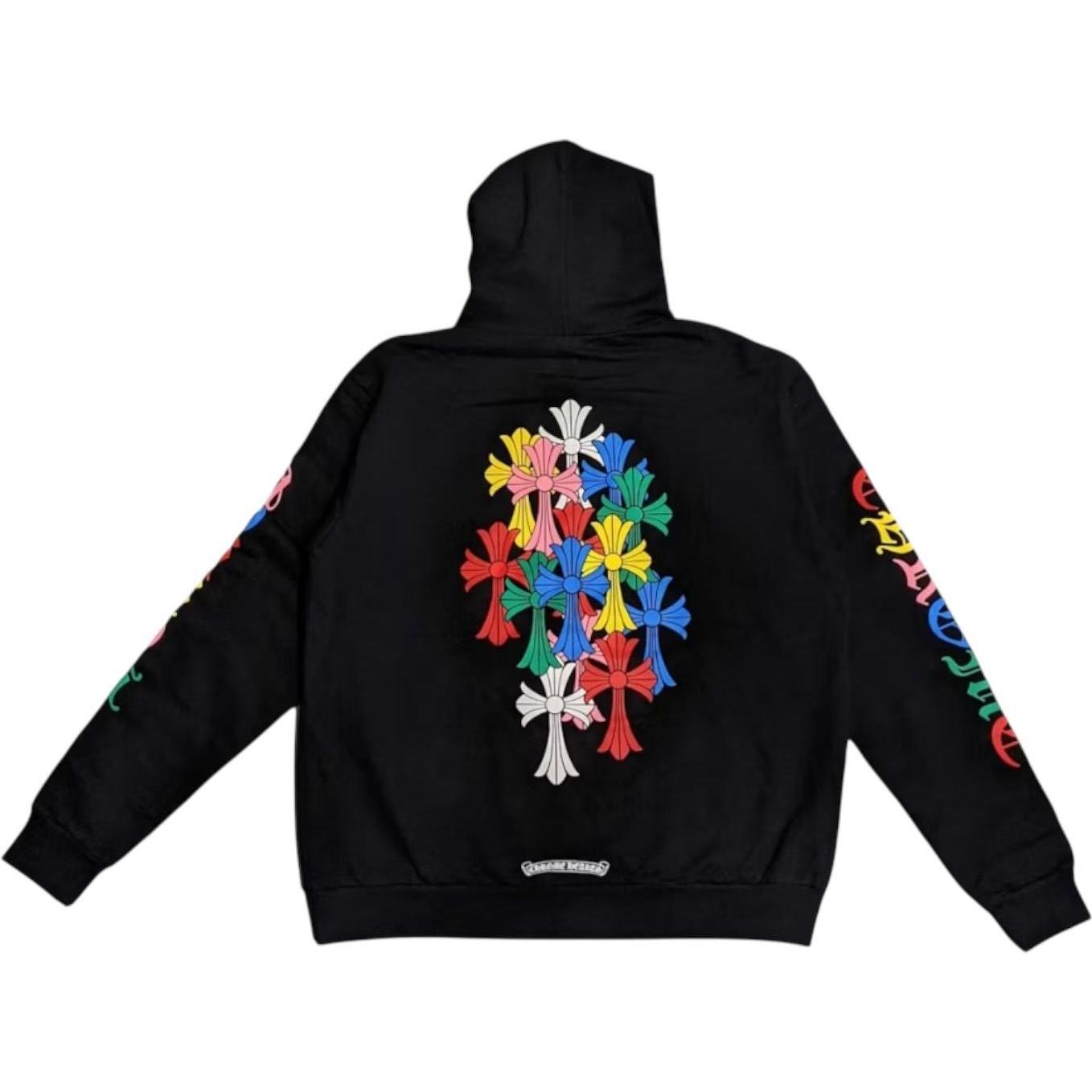 Chrome Hearts Multi Color Cross Cemetery Zip Up Hoodie Black