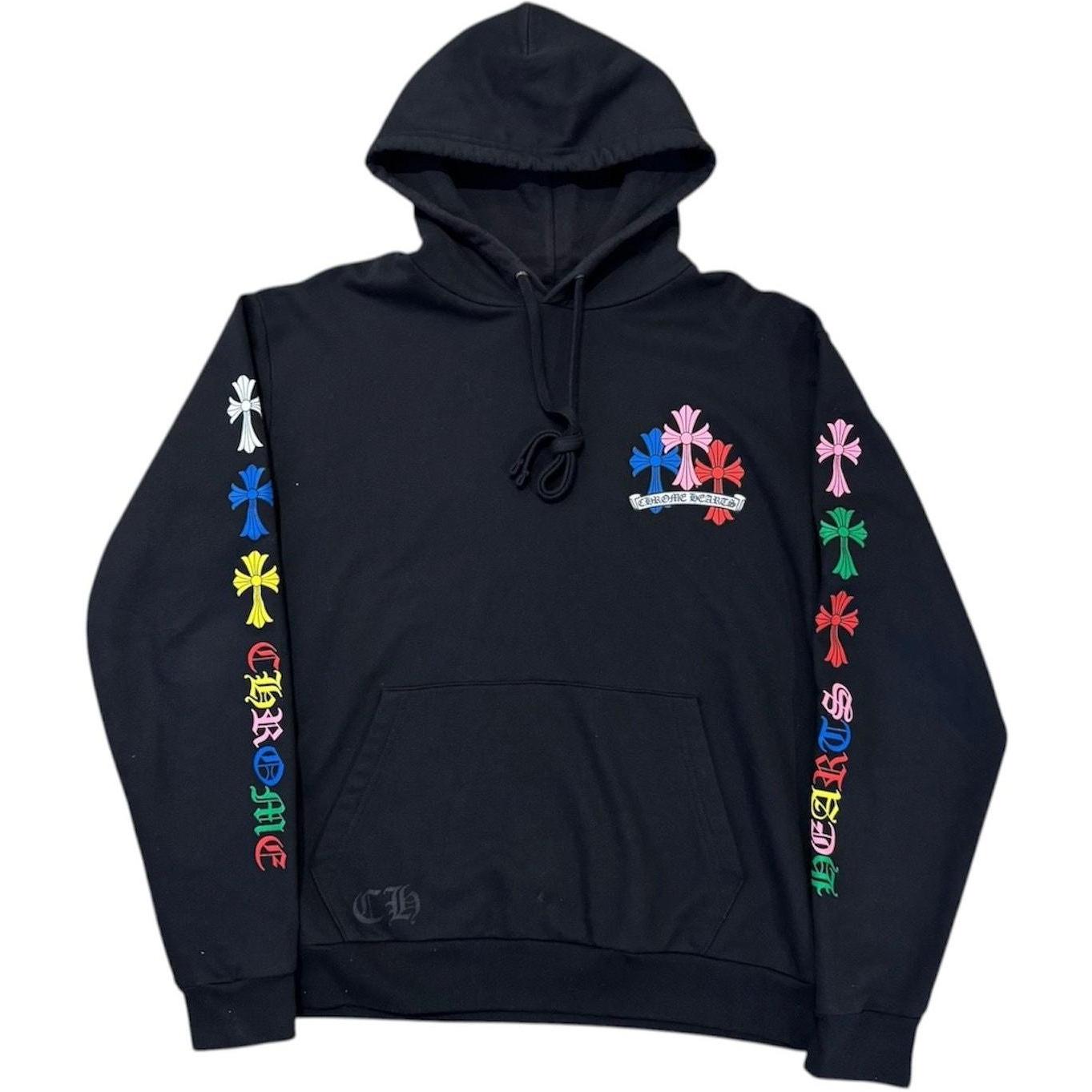 Chrome Hearts Multi Color Cross Hoodie Black - Like New