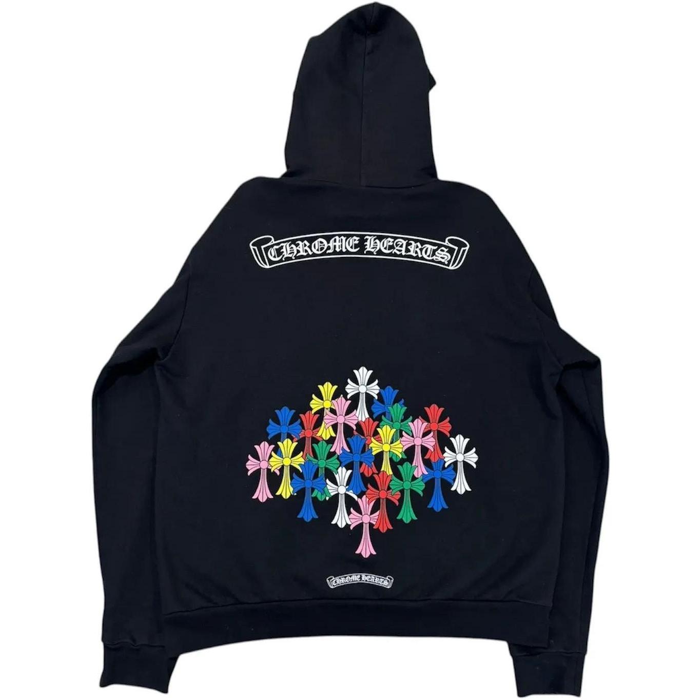 Chrome Hearts Multi Color Cross Hoodie Black - Like New