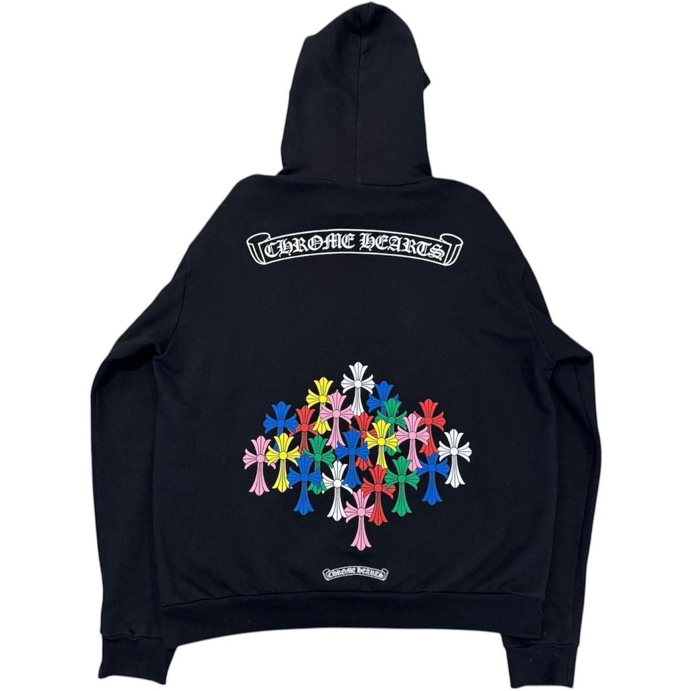Chrome Hearts Multi Color Cross Hoodie Black - Like New
