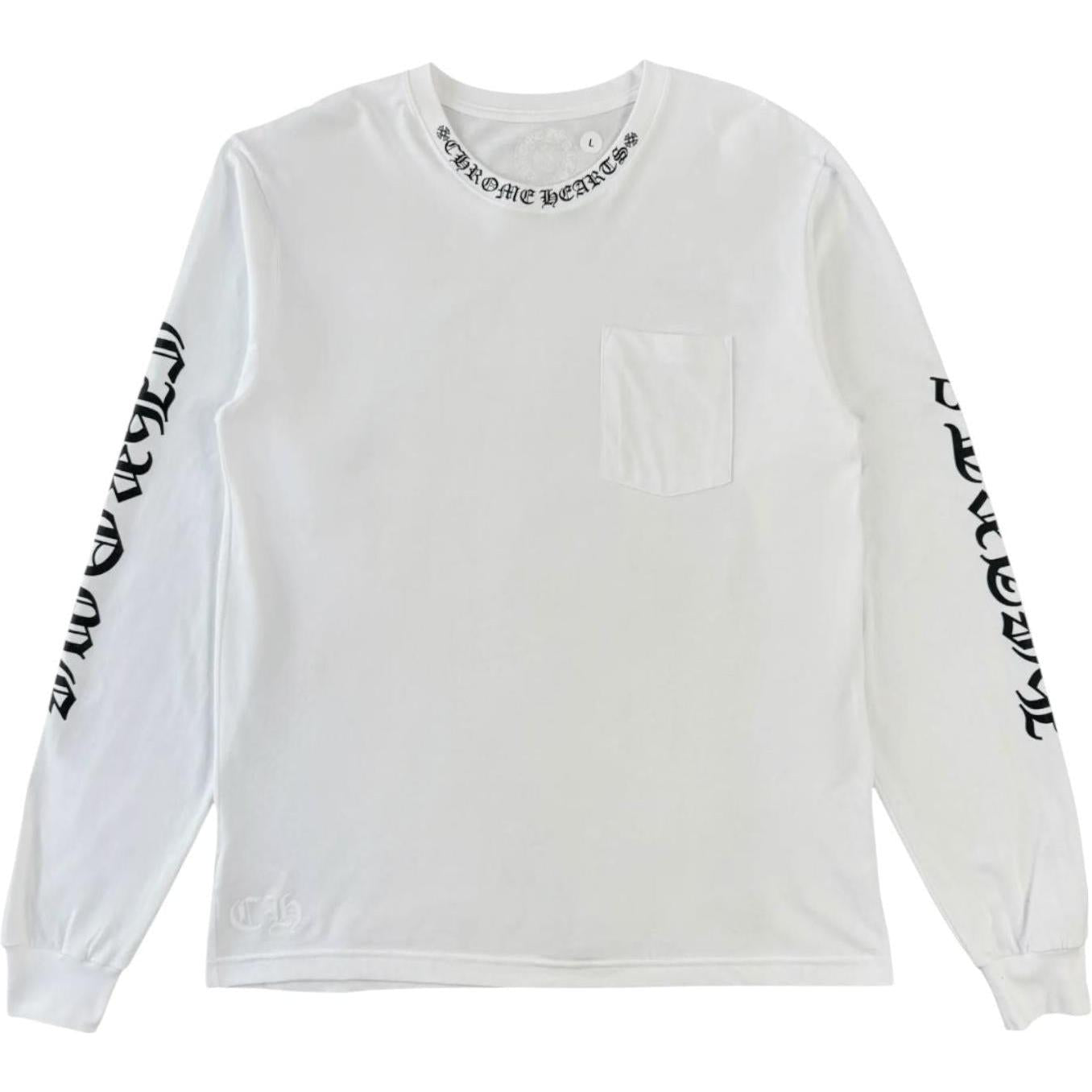Chrome Hearts Neck Logo Longsleeve T-Shirt White/Black