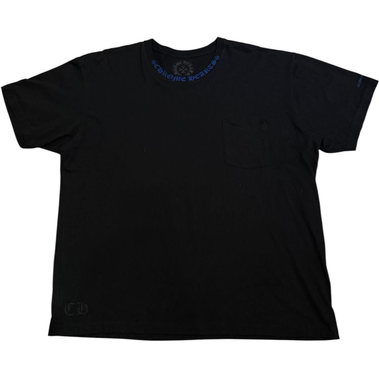 Chrome Hearts Neck Logo T-Shirt Black/Blue - Like New