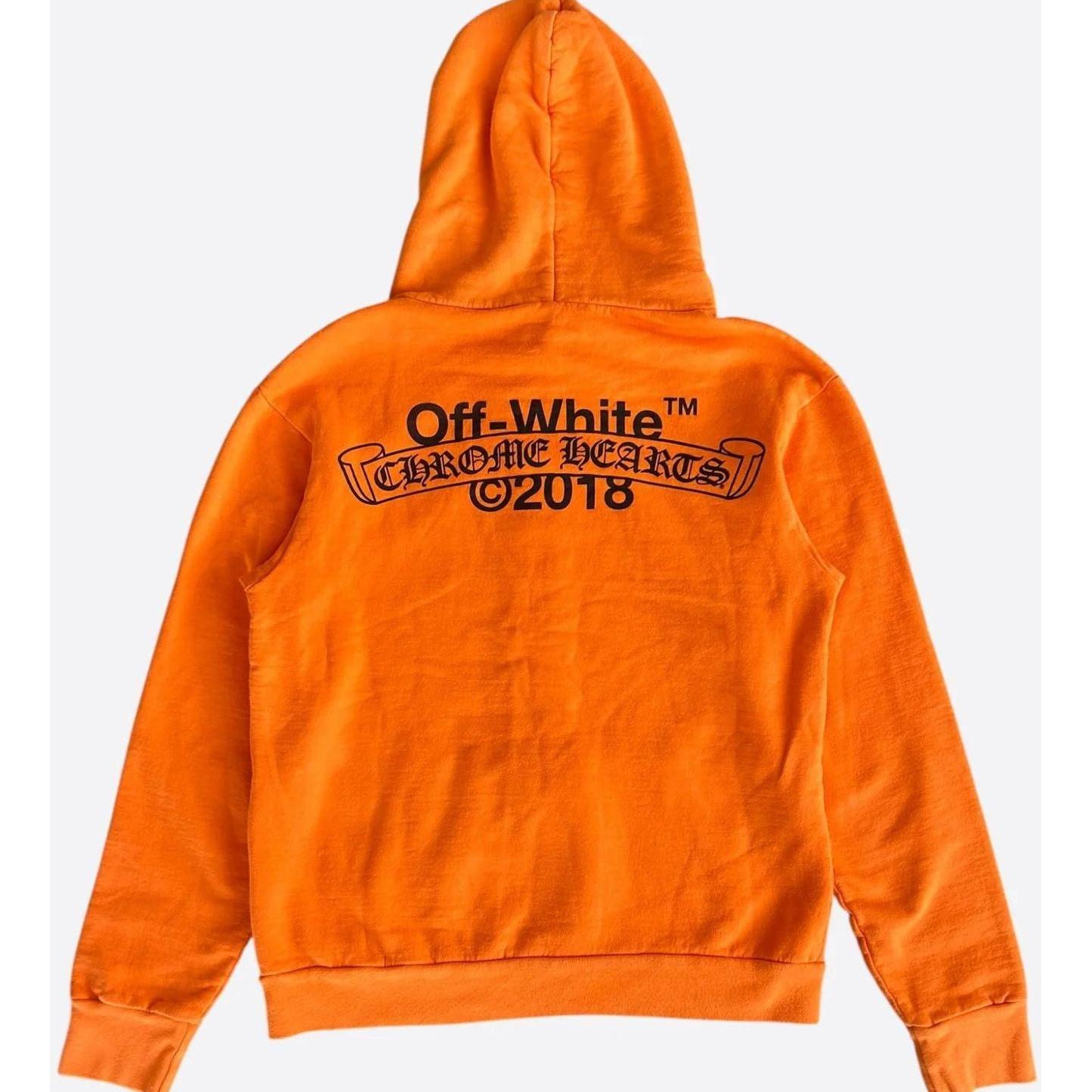 Chrome Hearts Off-White Hoodie Orange - Like New