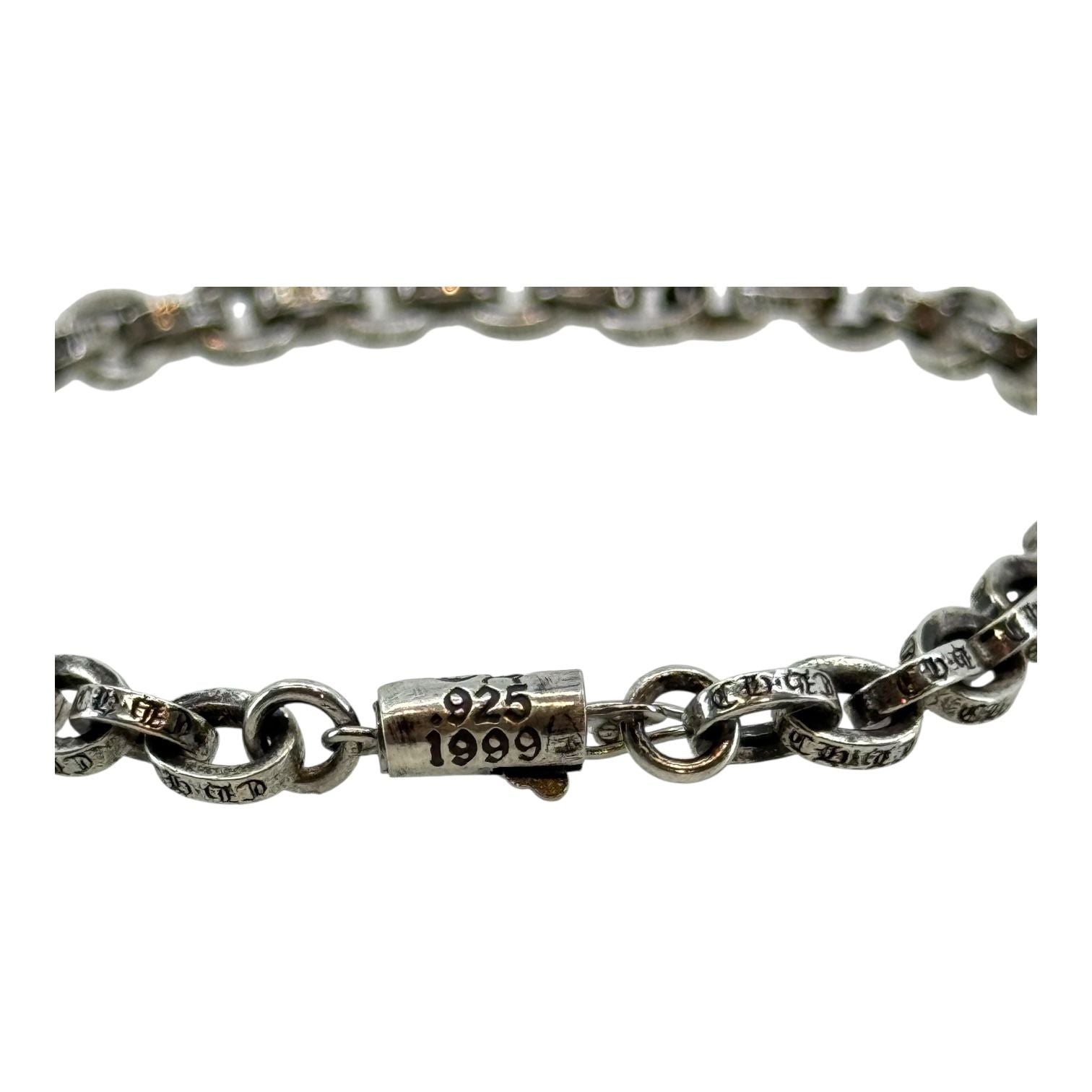Chrome Hearts Paper Chain Silver Bracelet - 8 Inches