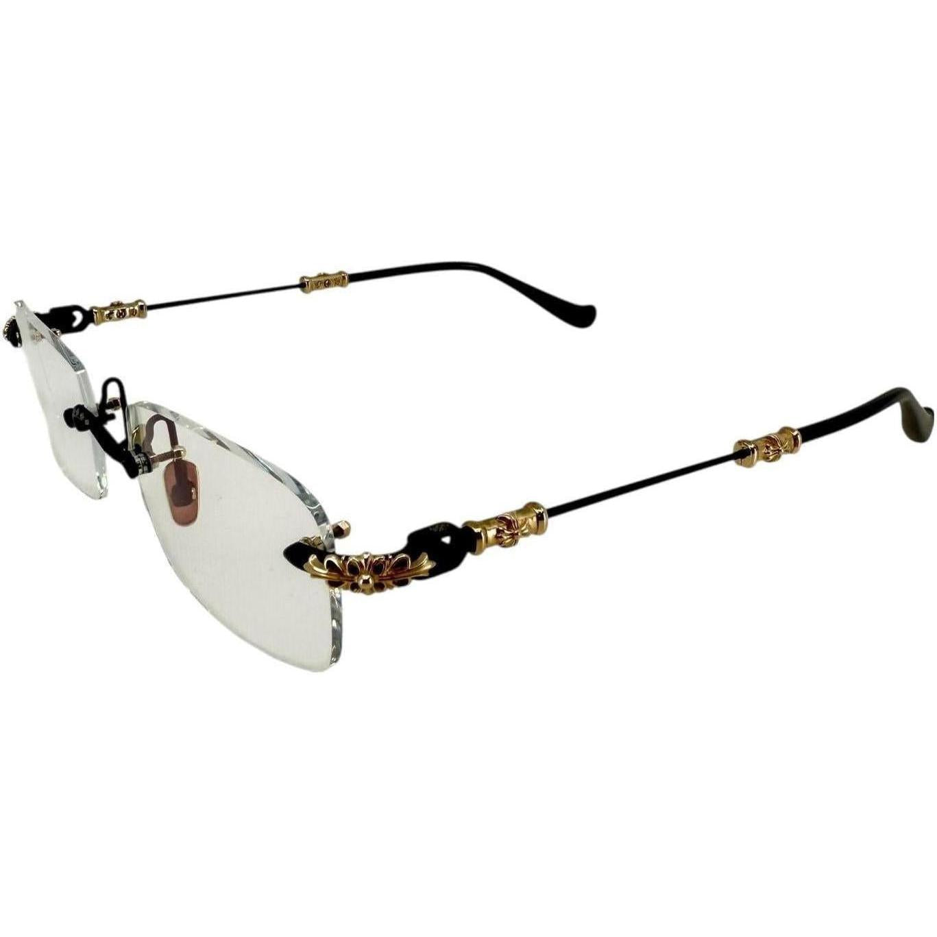 Chrome Hearts Pills III Black/18k Gold Plated Glasses