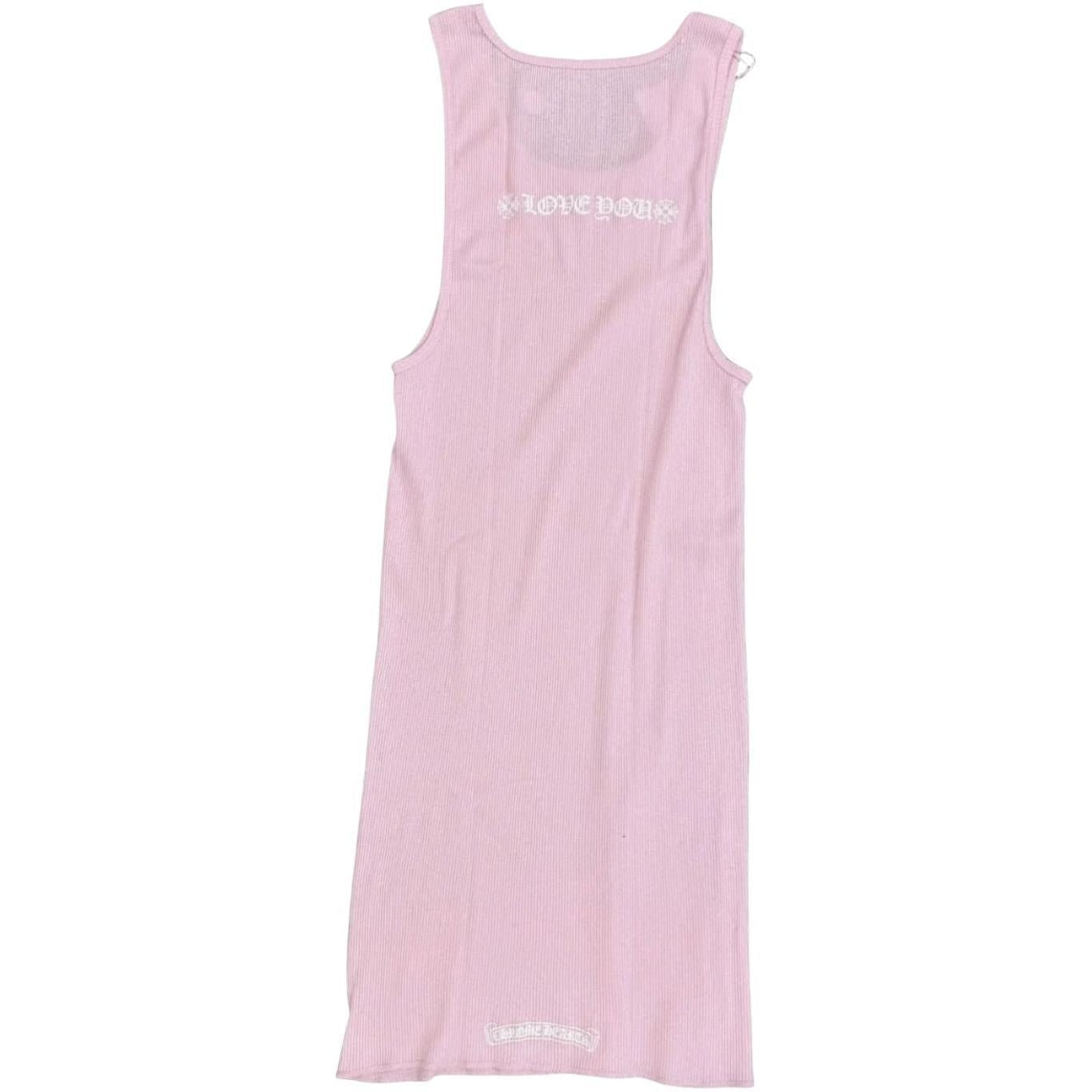 Chrome Hearts Pink LOVE YOU Neck Logo Tank Top
