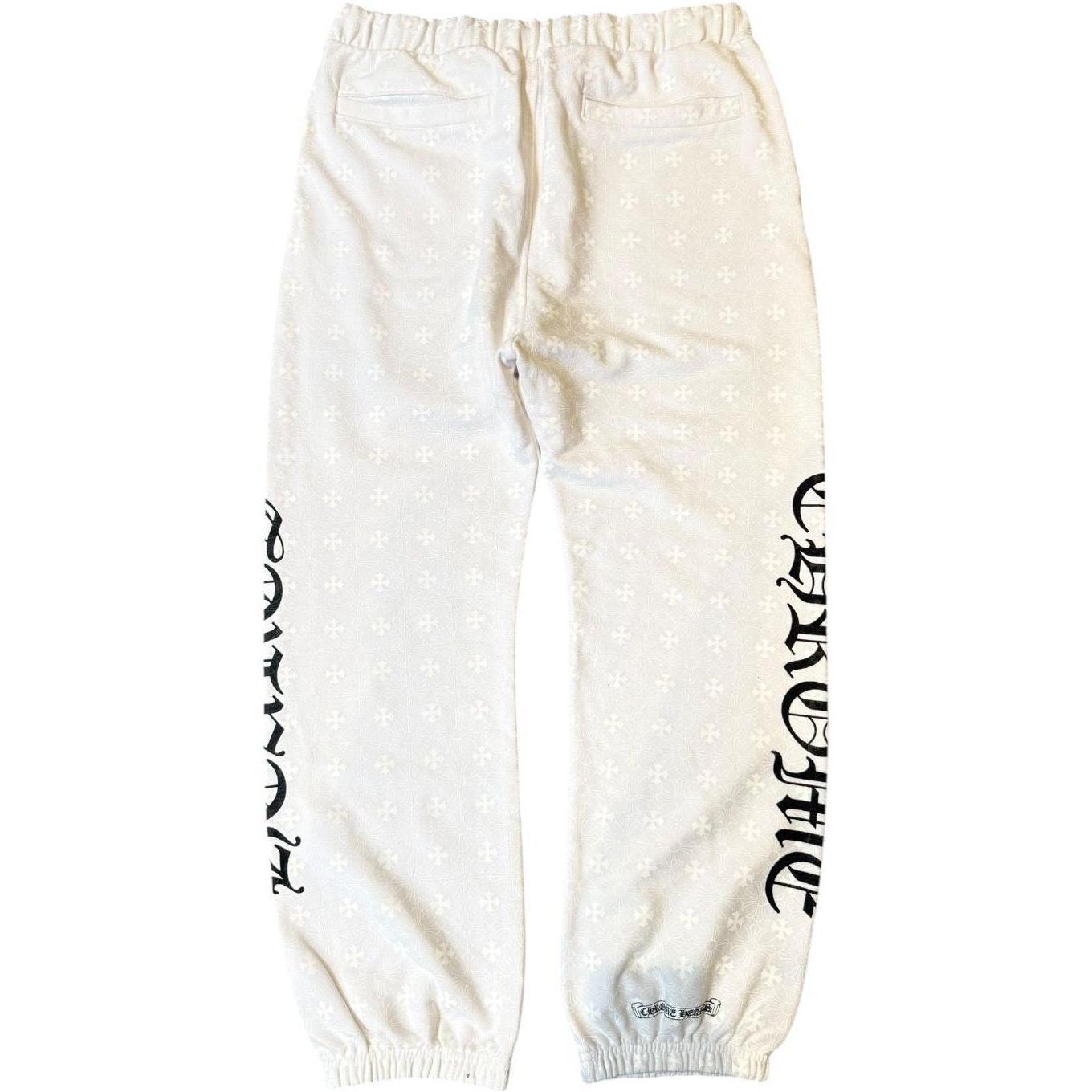 Chrome Hearts Plus Cross All Over Print Sweatpants White - Like New