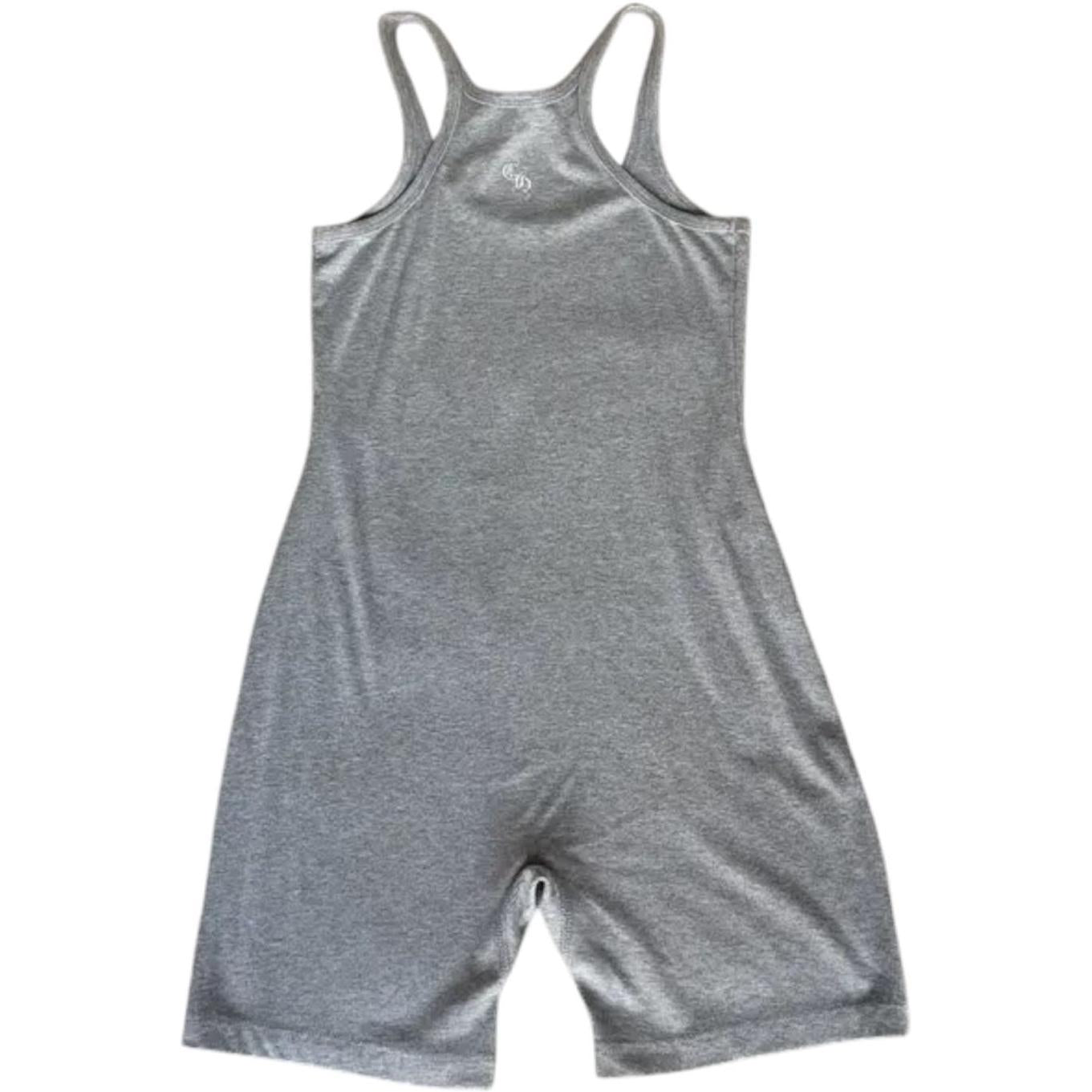 Chrome Hearts Ribbed Grey Embroidered Romper