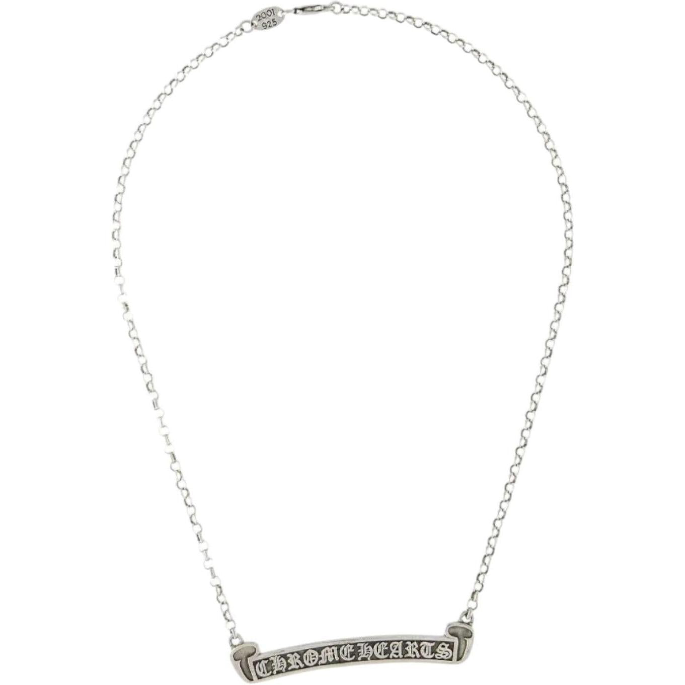 Chrome Hearts Scroll Label Chain Necklace