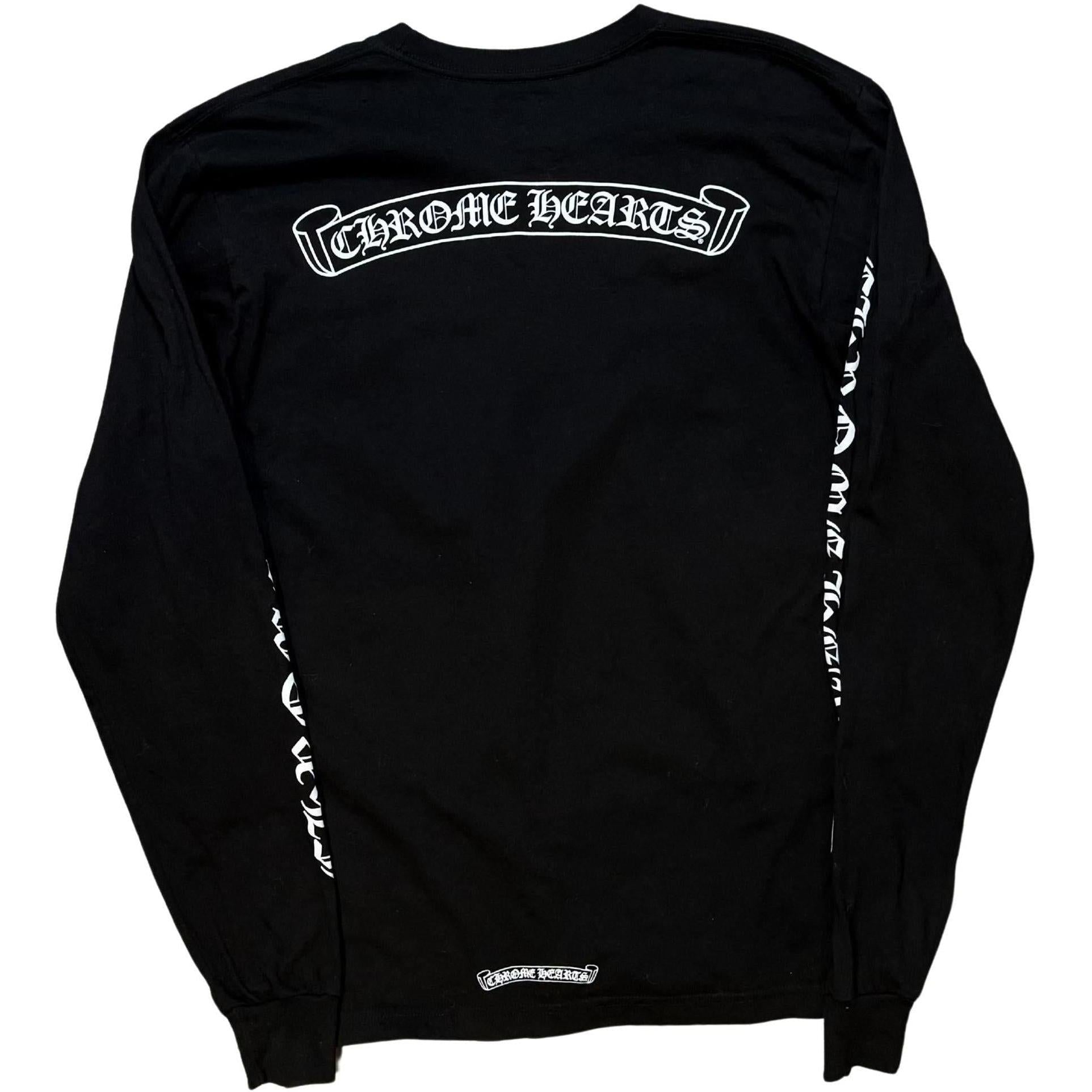 Chrome Hearts Scroll Logo L/S Pocket T-shirt Black - Like New
