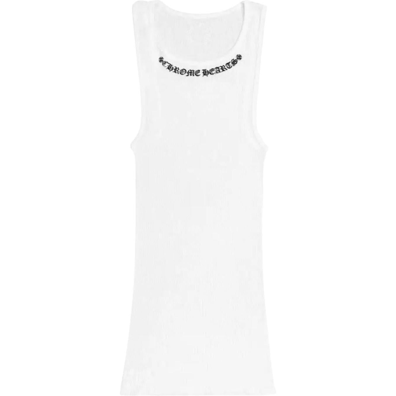 Chrome Hearts Scroll Logo Rib Tank White