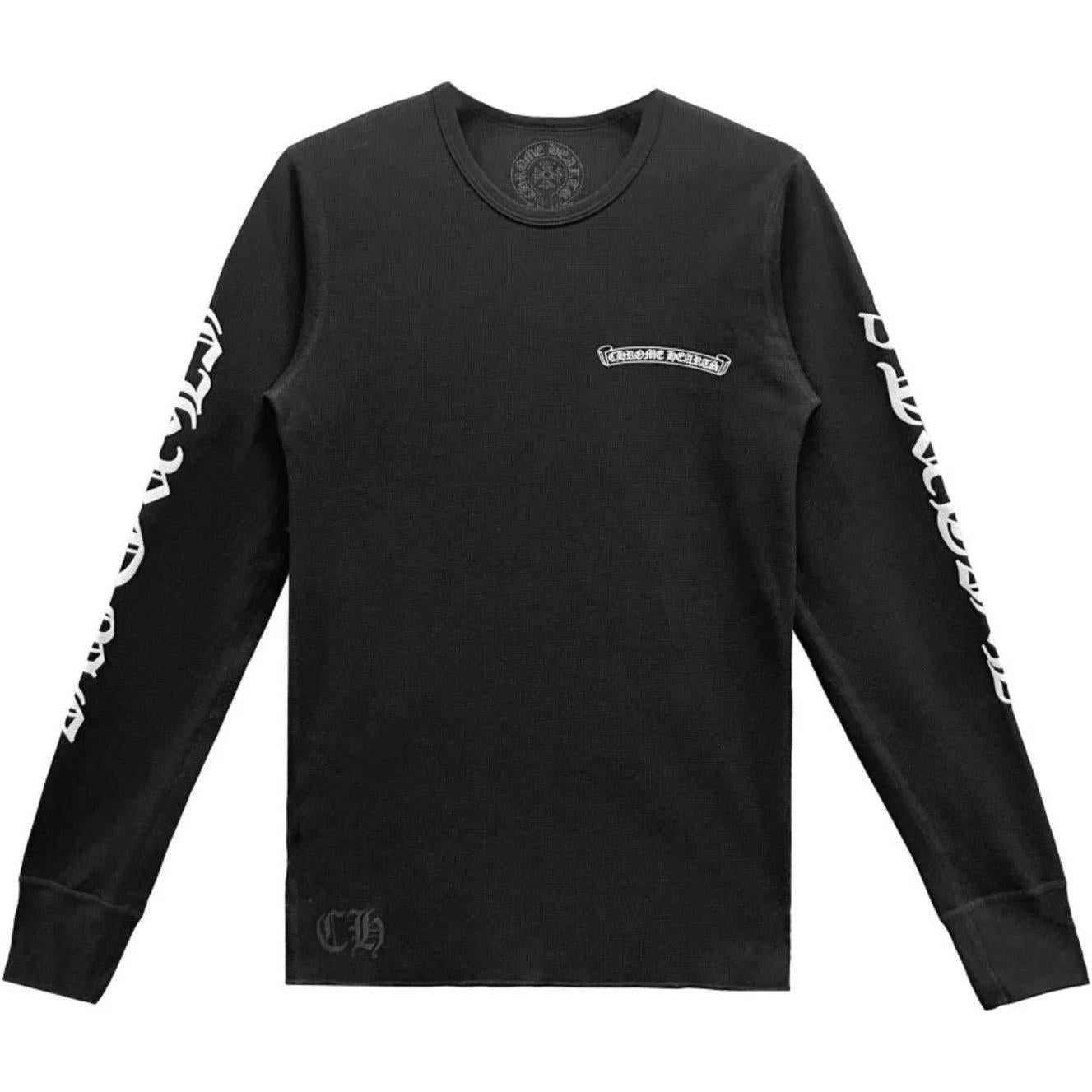 Chrome Hearts Scroll Logo Sleeve Waffle Thermal Shirt