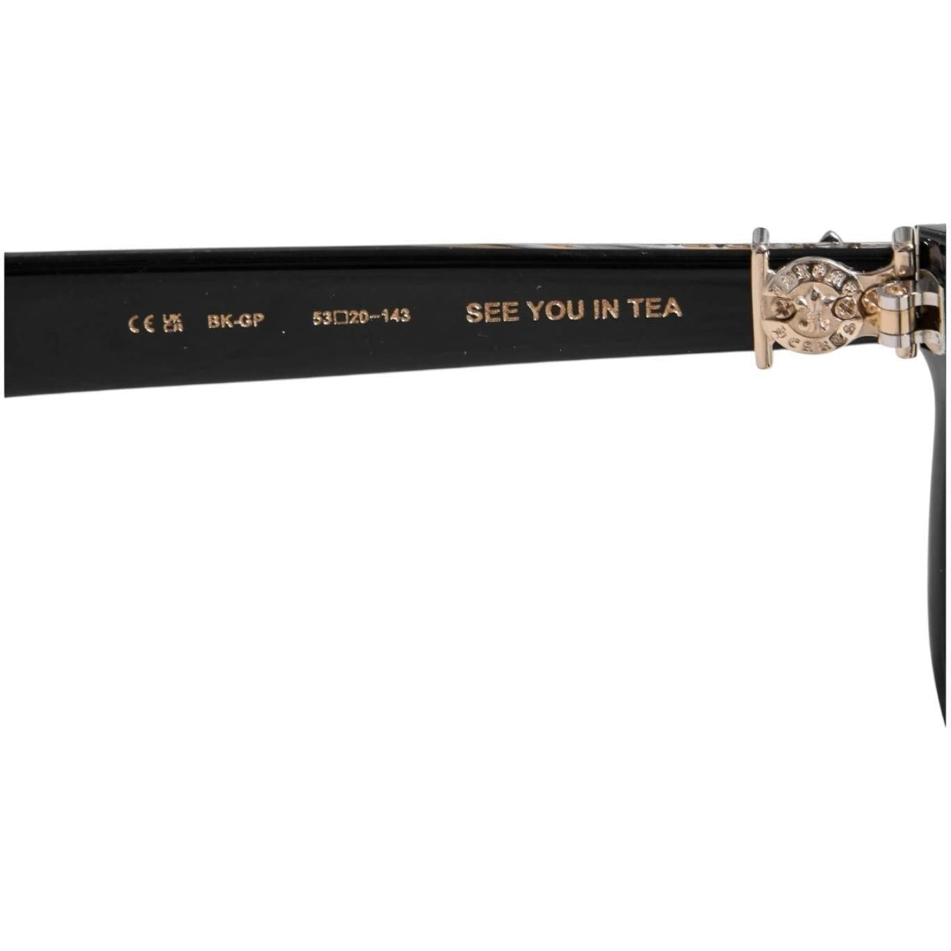 Chrome Hearts See You In Tea Black/18k Gold Plated Glasses