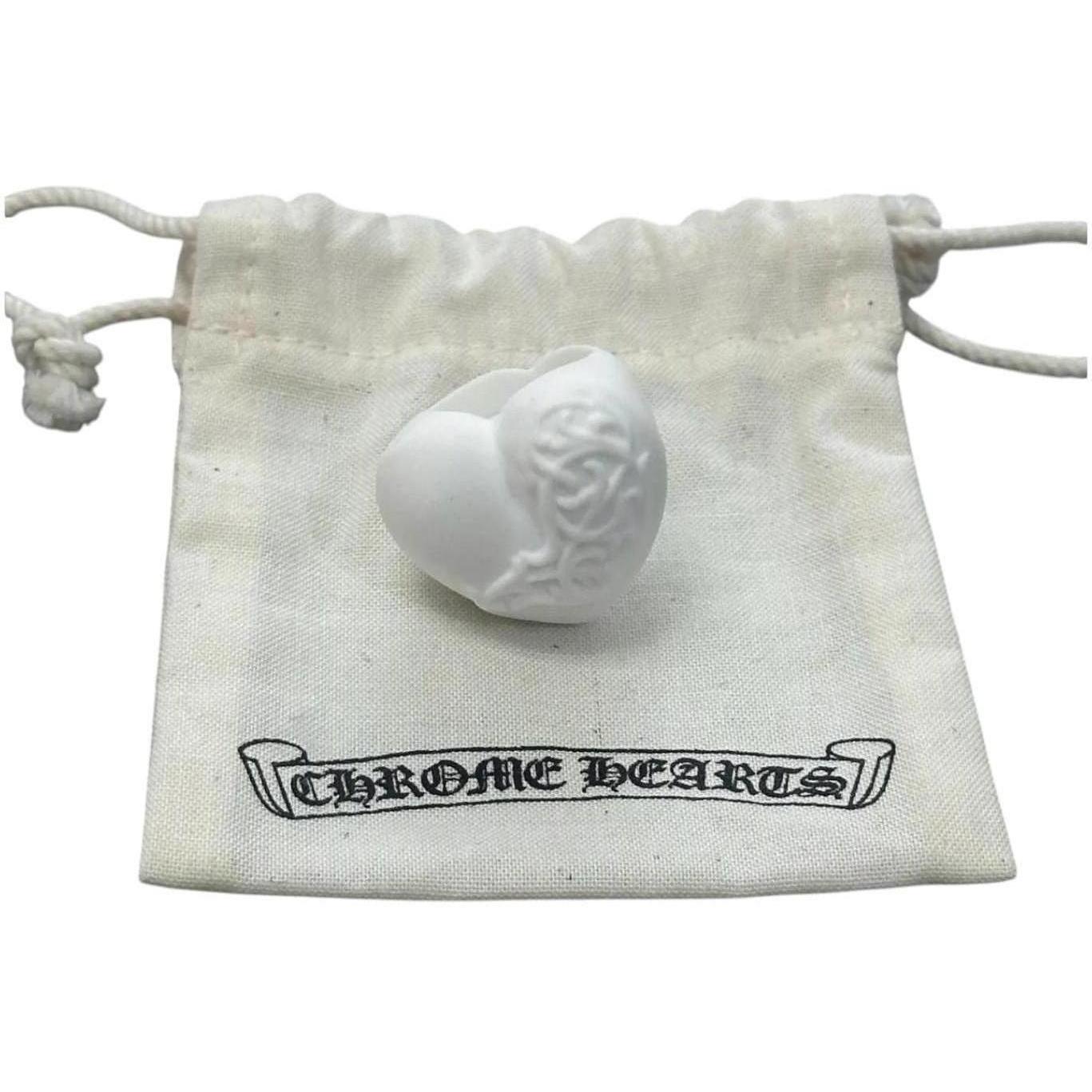Chrome Hearts Silichrome Heart Ring White