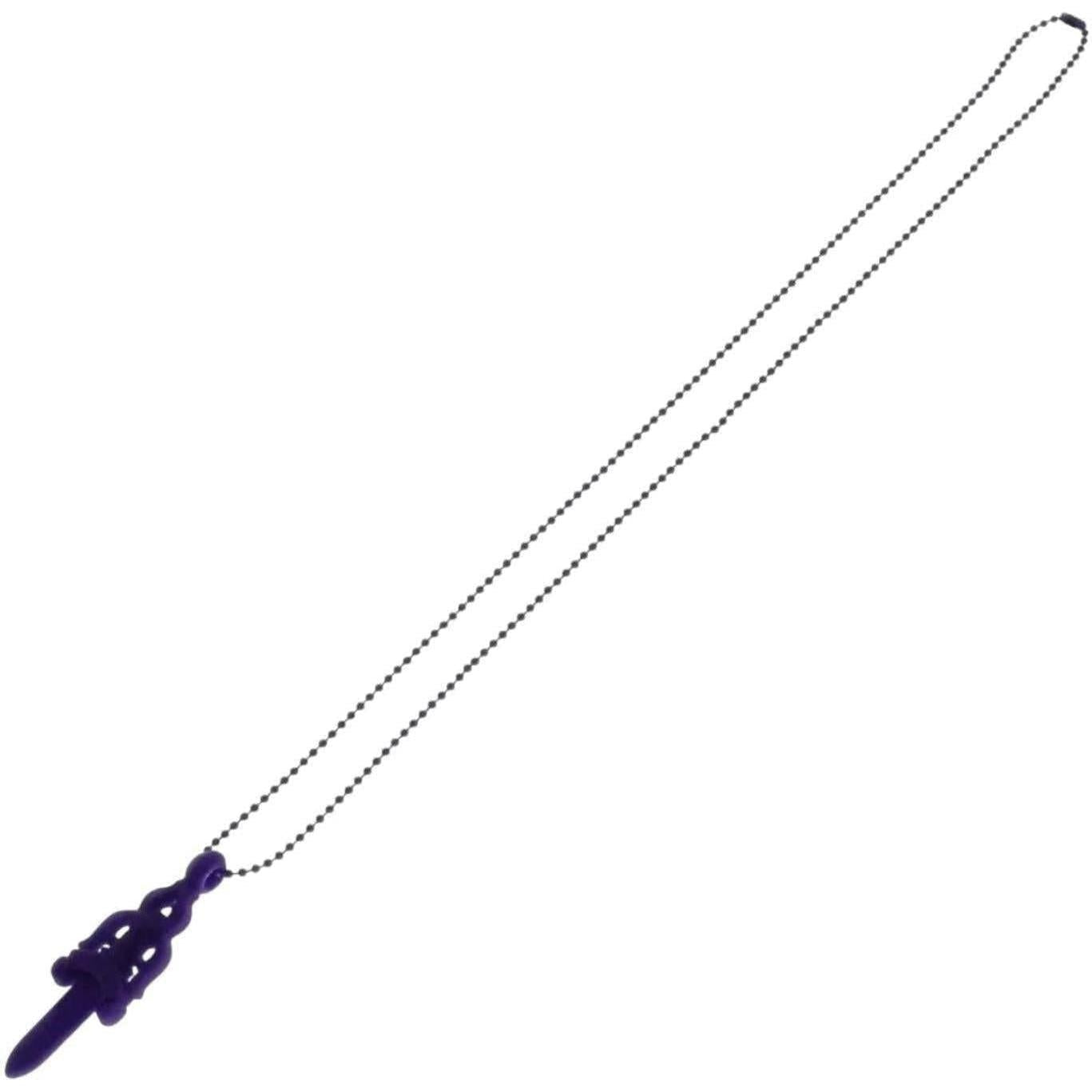 Chrome Hearts Silichrome Purple Dagger Necklace