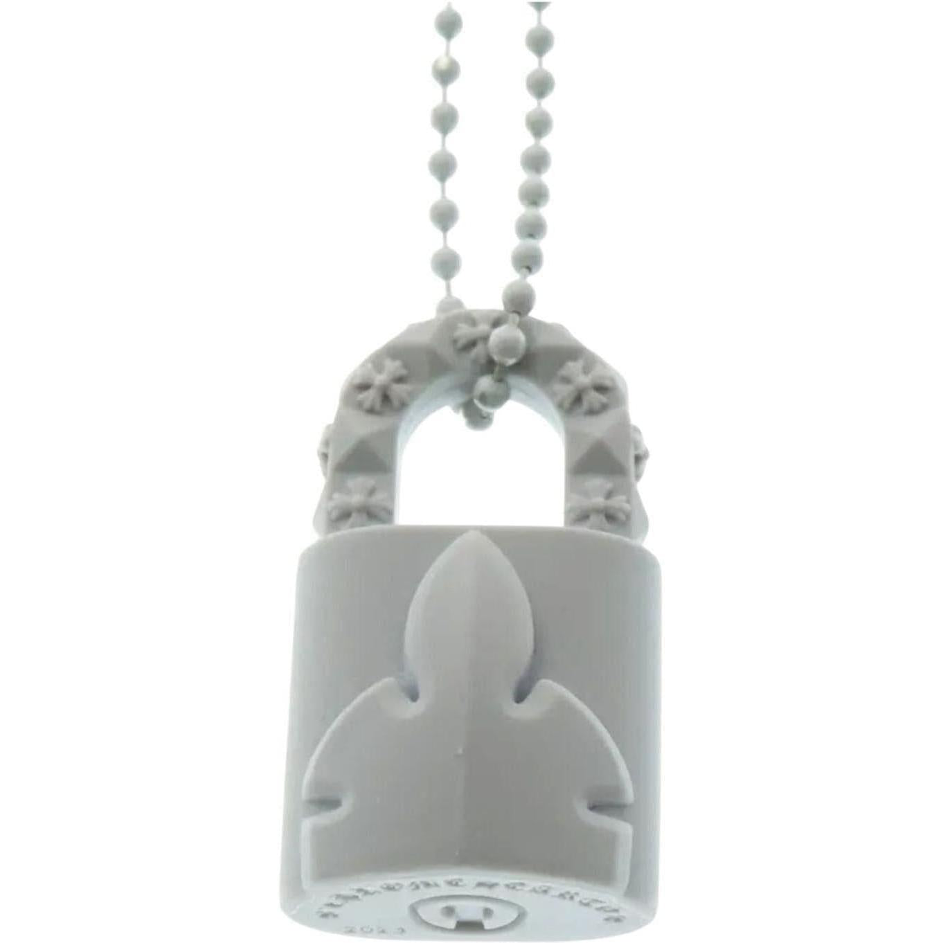 Chrome Hearts Silichrome White Lock Necklace
