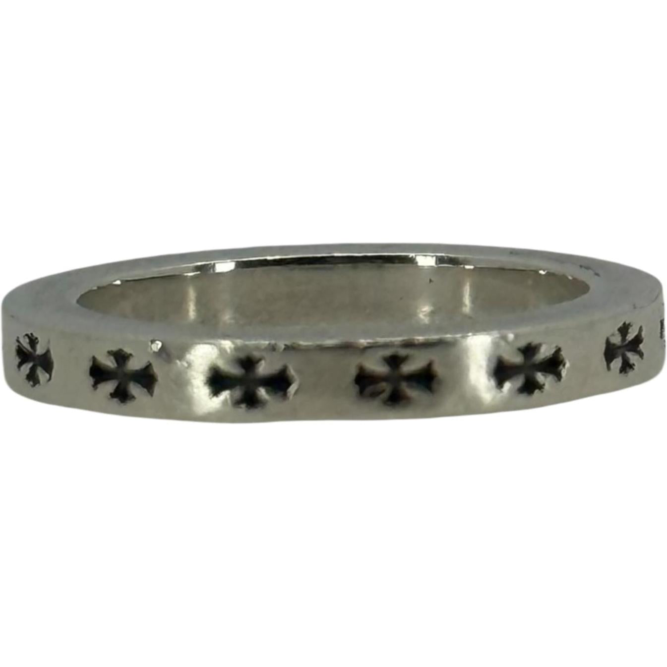 Chrome Hearts Silver CH Paris Fuck You 3MM Ring - US Size 8