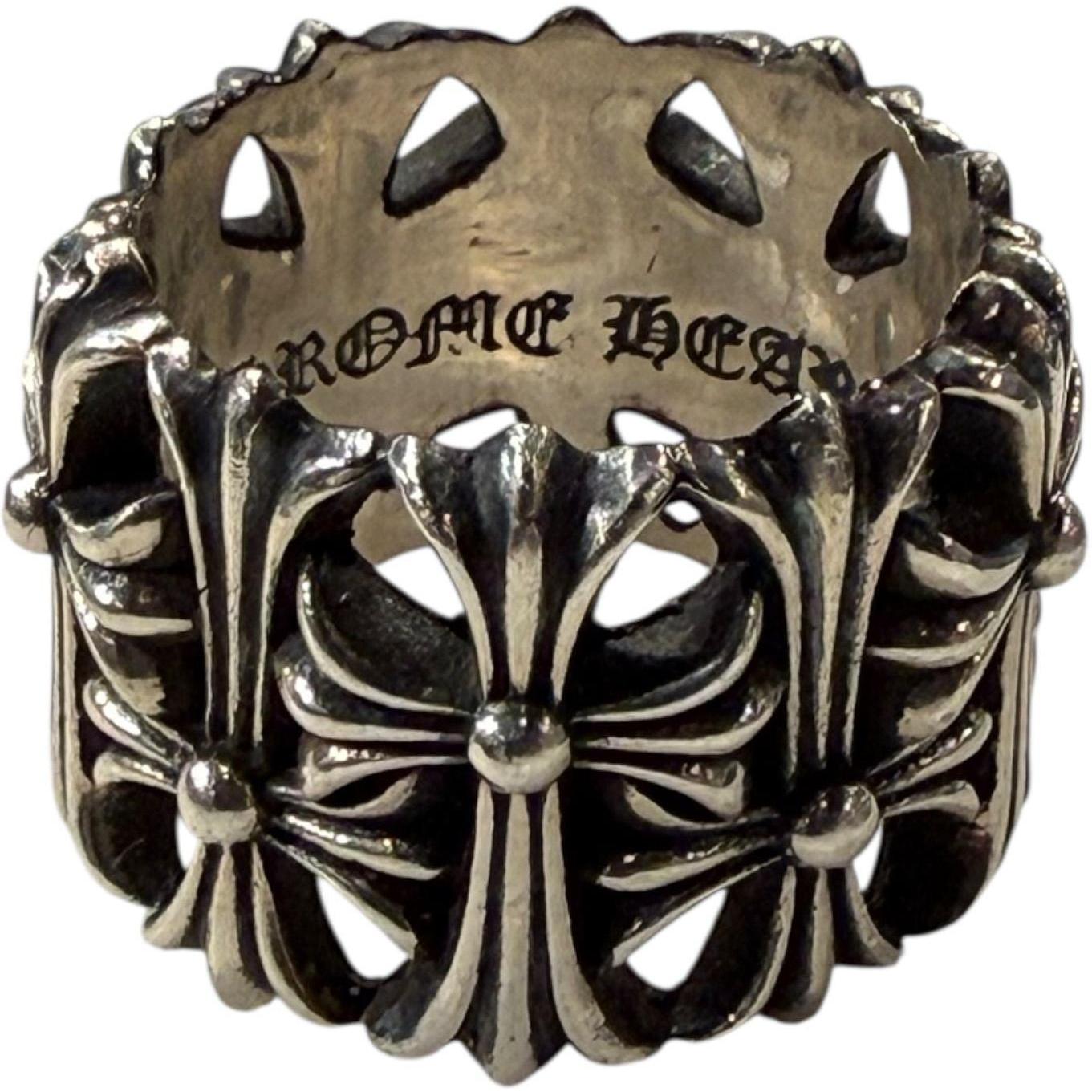 Chrome Hearts Silver Cemetery Cross Ring - Size 9