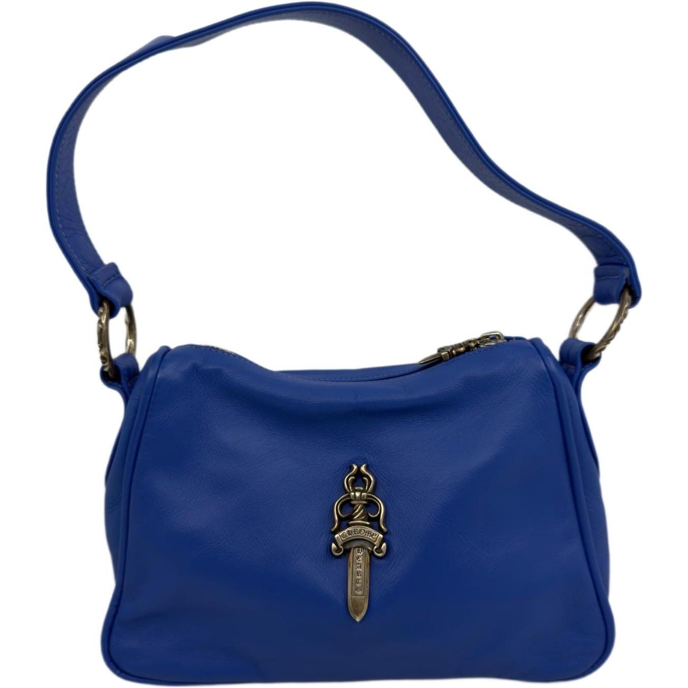 Chrome Hearts Silver Dagger Electric Blue Chicken Nugget Calfskin Leather Bag