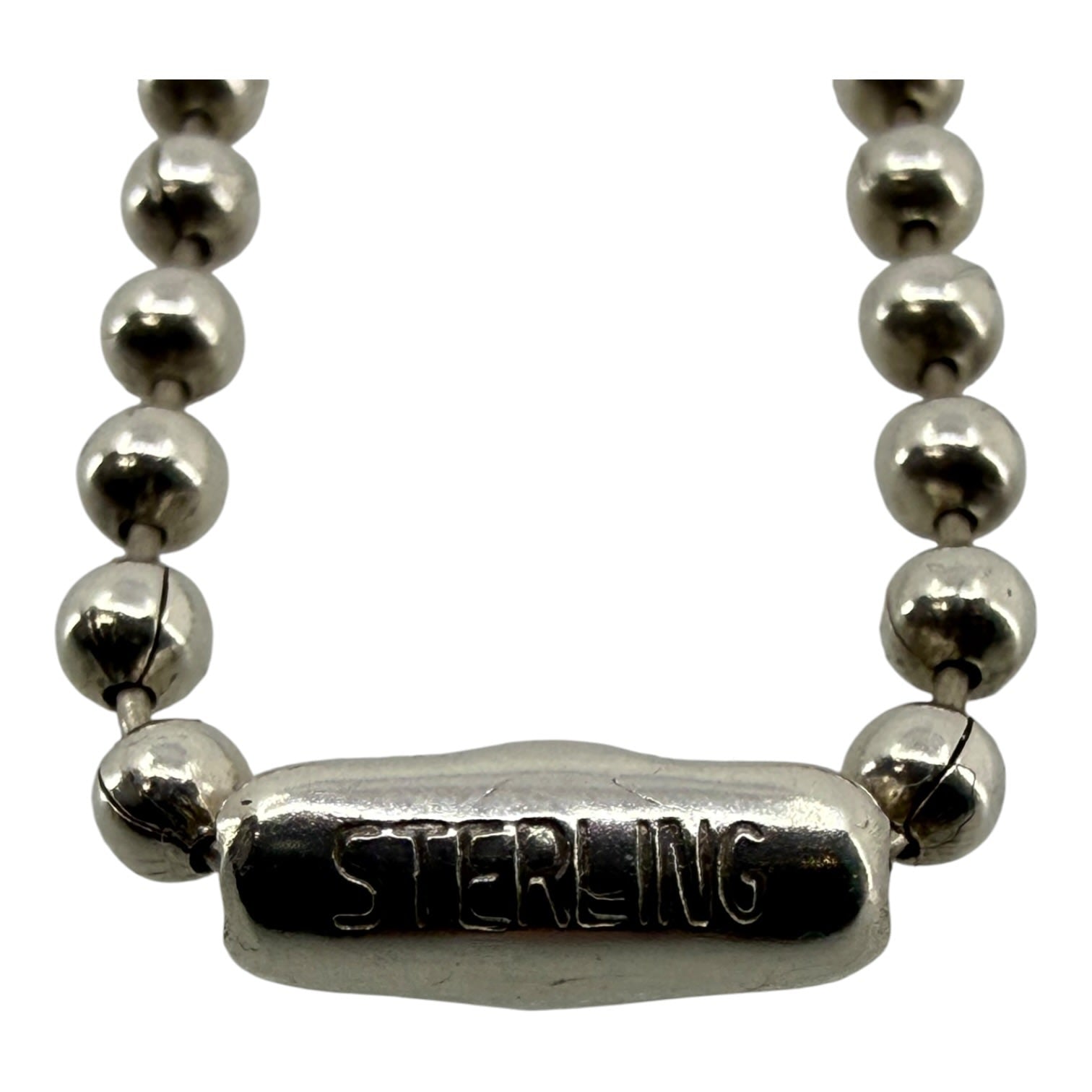 Chrome Hearts Silver Daggered Star Dog Tag Pendant + 18 Inch CH Ball Chain