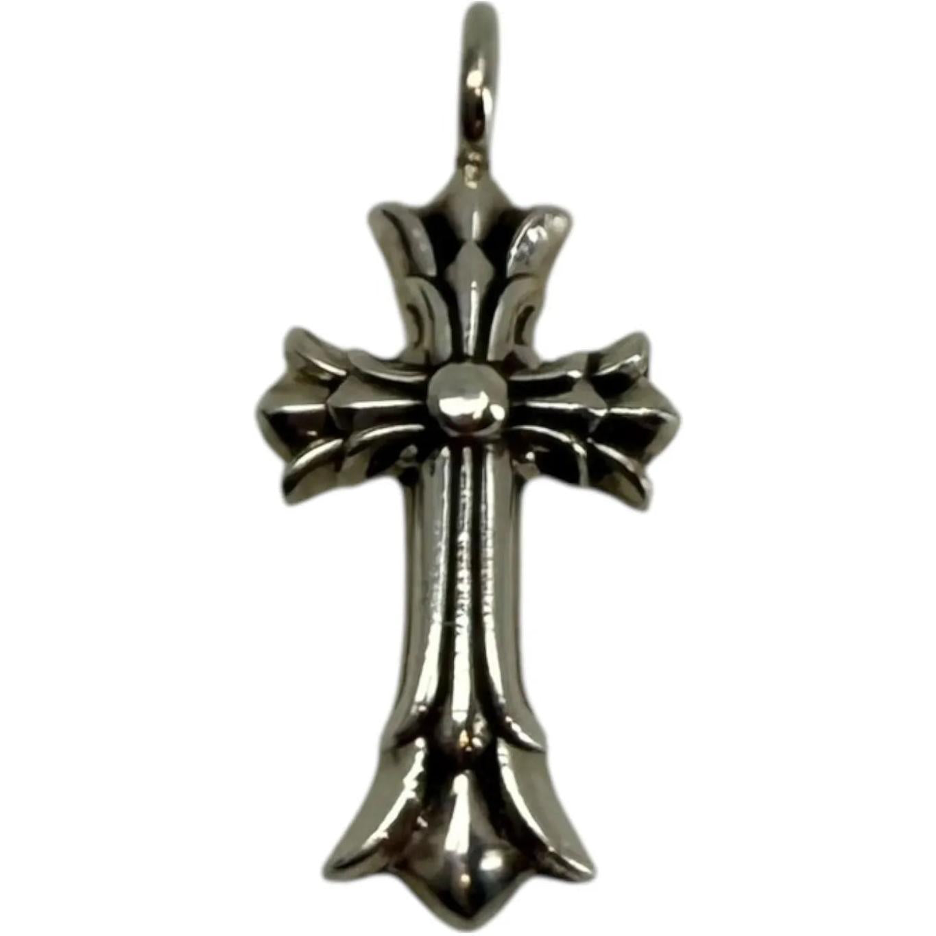 Chrome Hearts Silver Double Cross Pendant