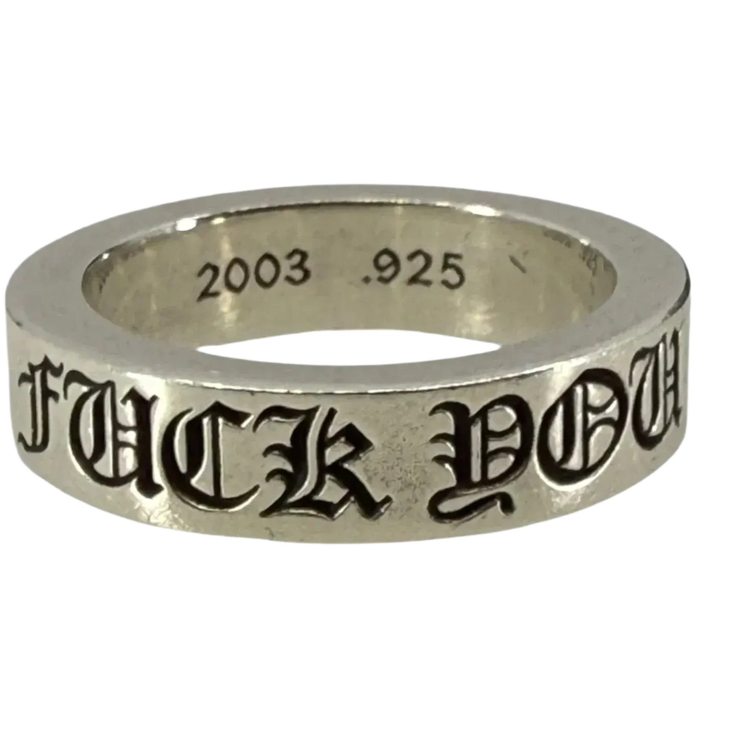 Chrome Hearts Silver Fuck You Ring - US Size 12