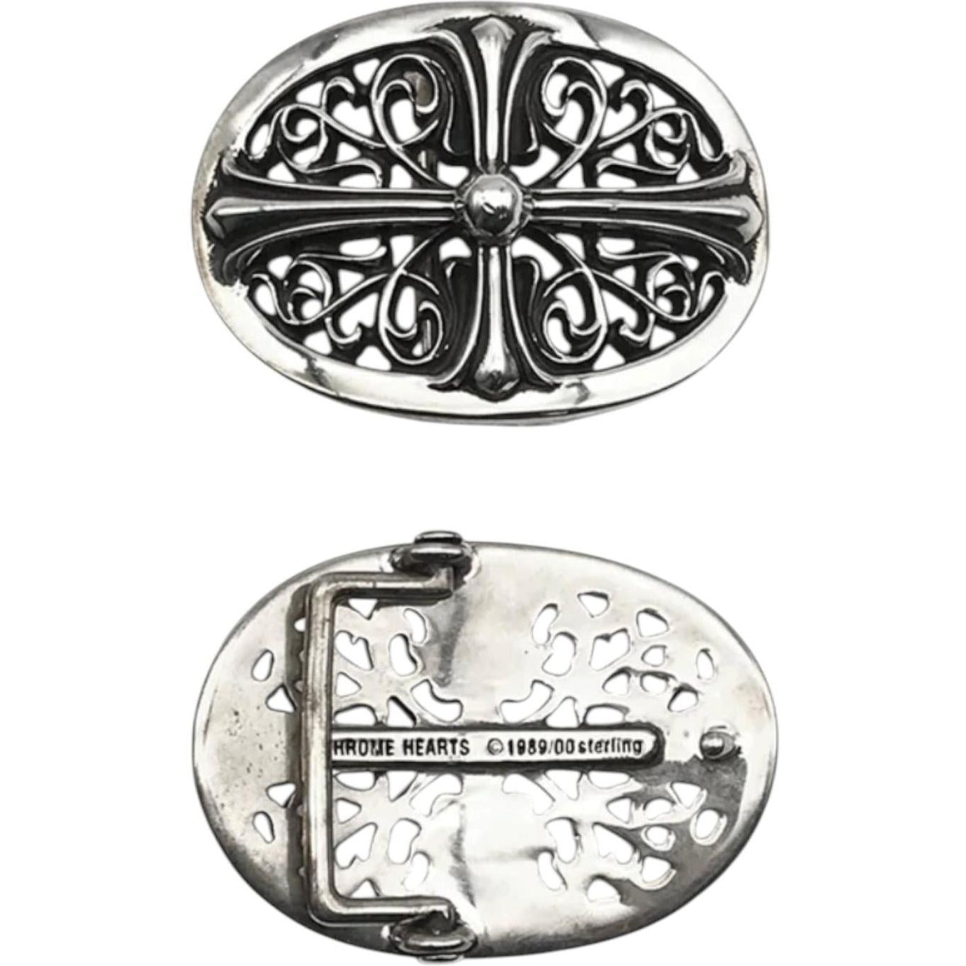 Chrome Hearts Silver Oval Belt Buckle