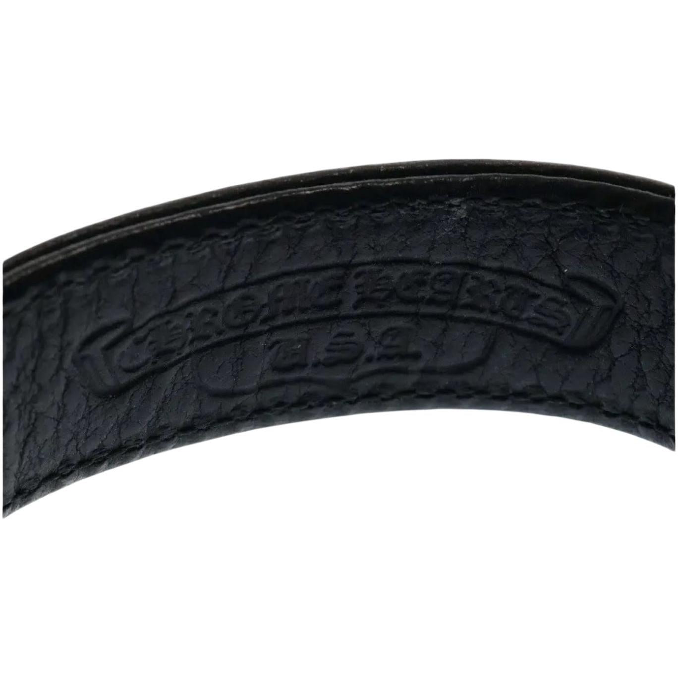 Chrome Hearts Silver Plus Button Leather Bracelet - Like New