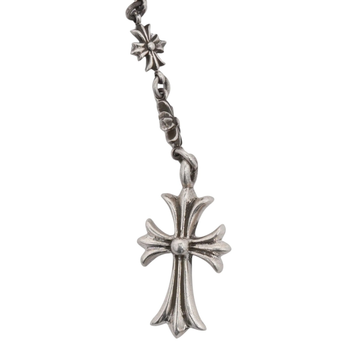 Chrome Hearts Silver Tiny E Rosary Necklace