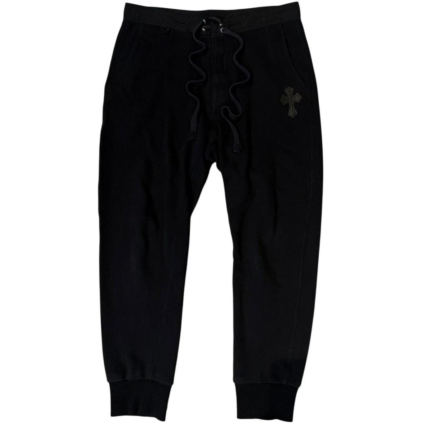 Chrome Hearts Single Patch Sweatpants Black - Gently Used