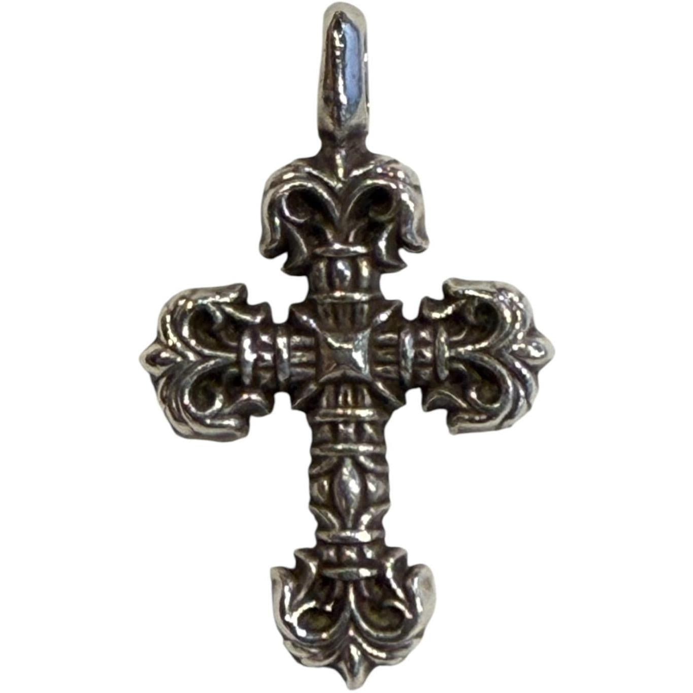 Chrome Hearts Small Silvery Filigree Cross Charm Pendant