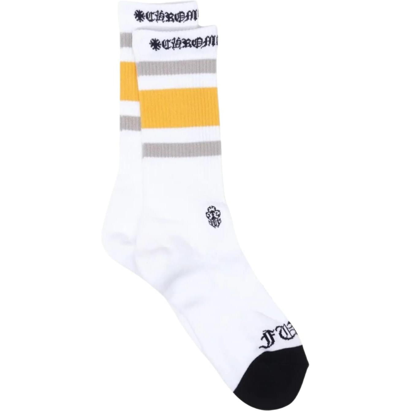 Chrome Hearts Sport Striped Socks White/Yellow/Grey