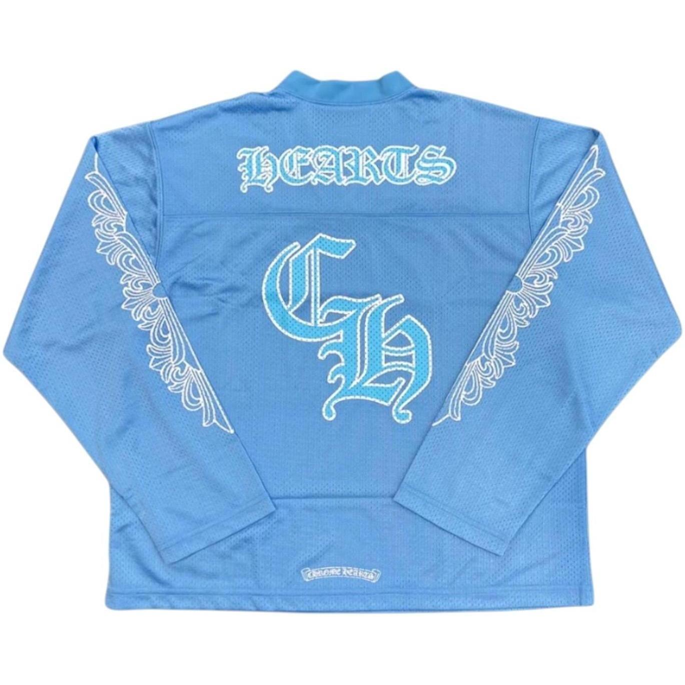 Chrome Hearts Sports Mesh Warm Up Jersey Blue - Gently Used