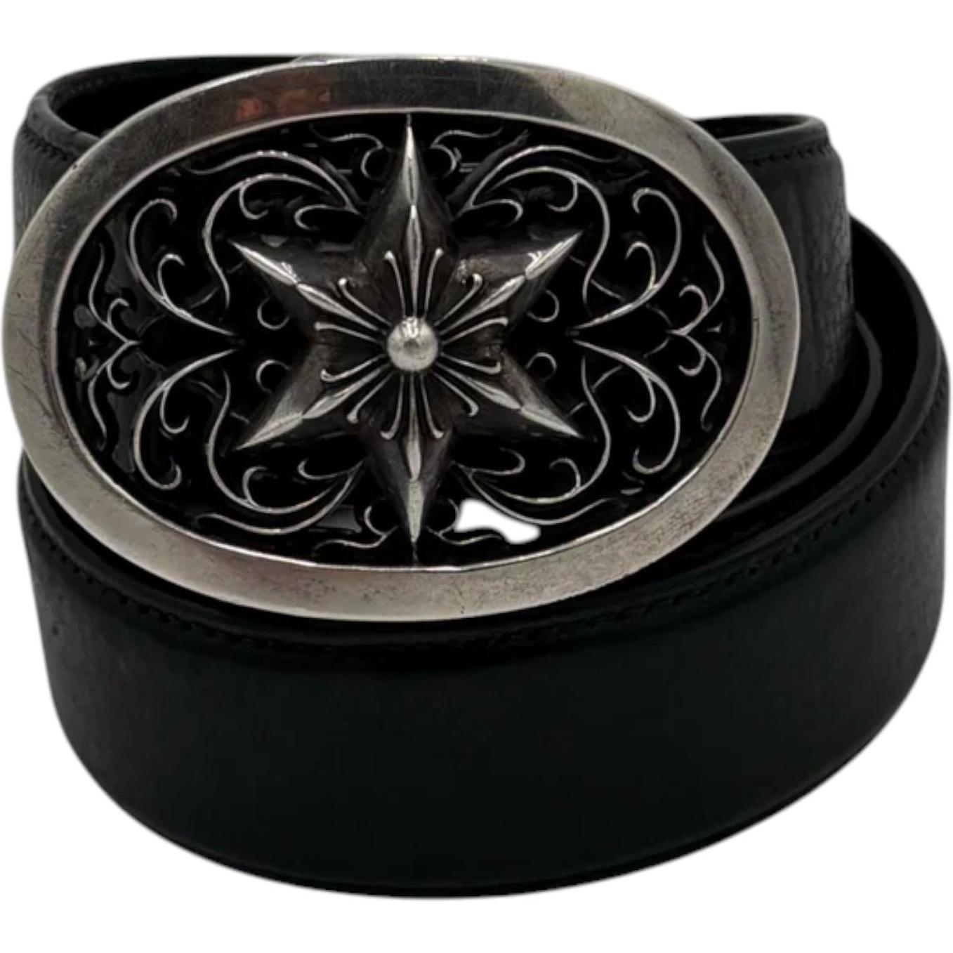 Chrome Hearts Star Oval Buckle + Belt Strap 1.5 Inches