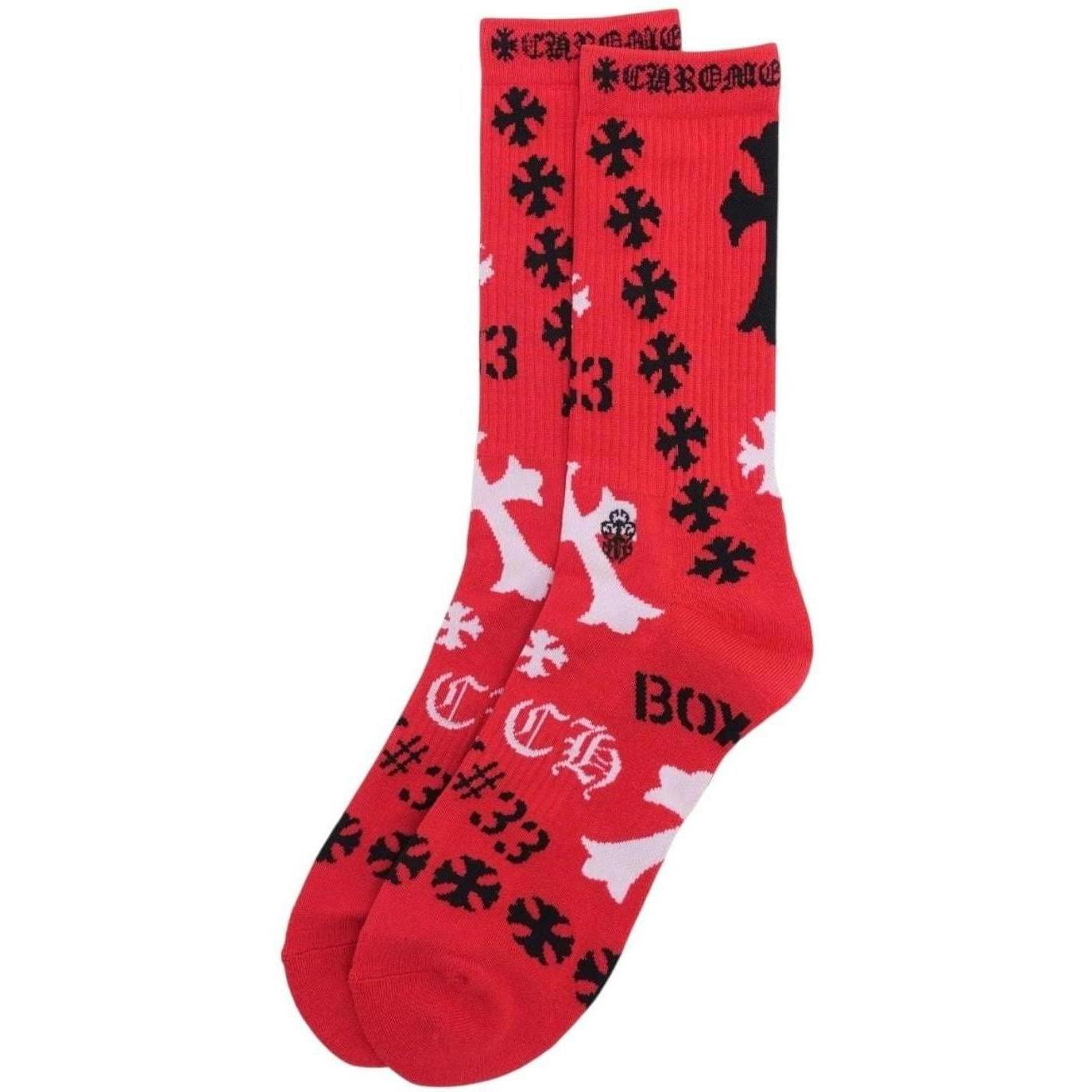 Chrome Hearts Stencil Socks Red