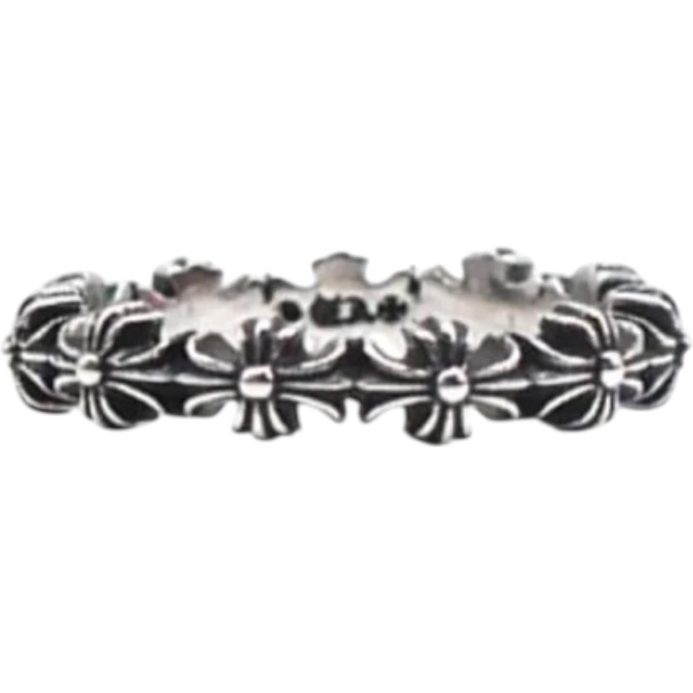 Chrome Hearts Tiny E Plus Band Silver Ring