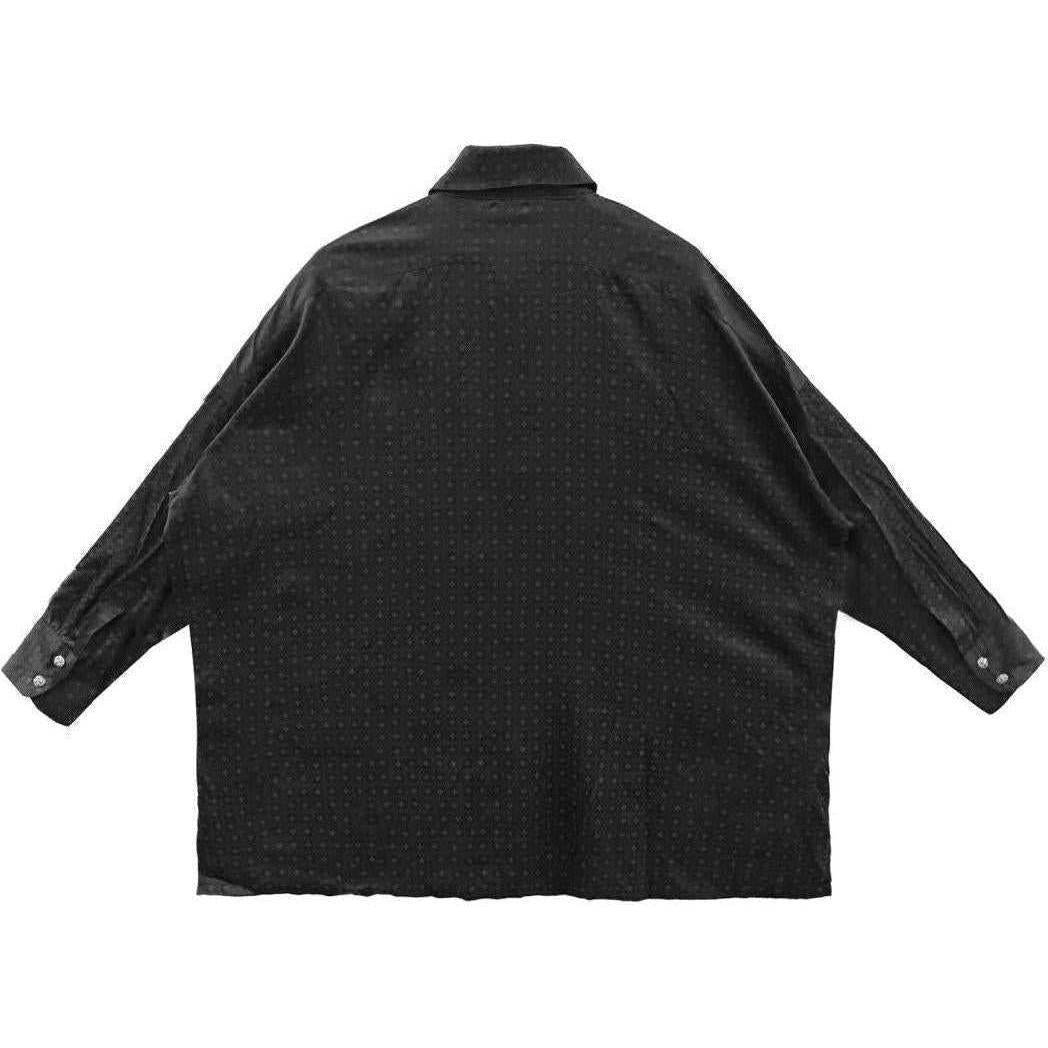 Chrome Hearts Tonal Monogram Black Silk Malhal Kita Shirt