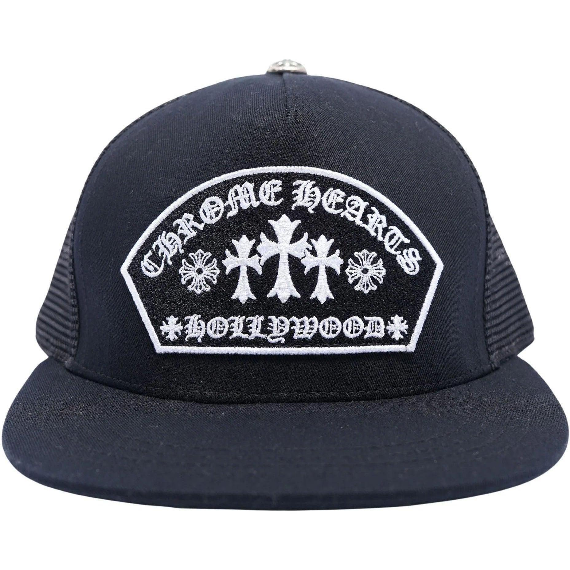 Chrome Hearts Triple Cross Embroidered Trucker Hat Black