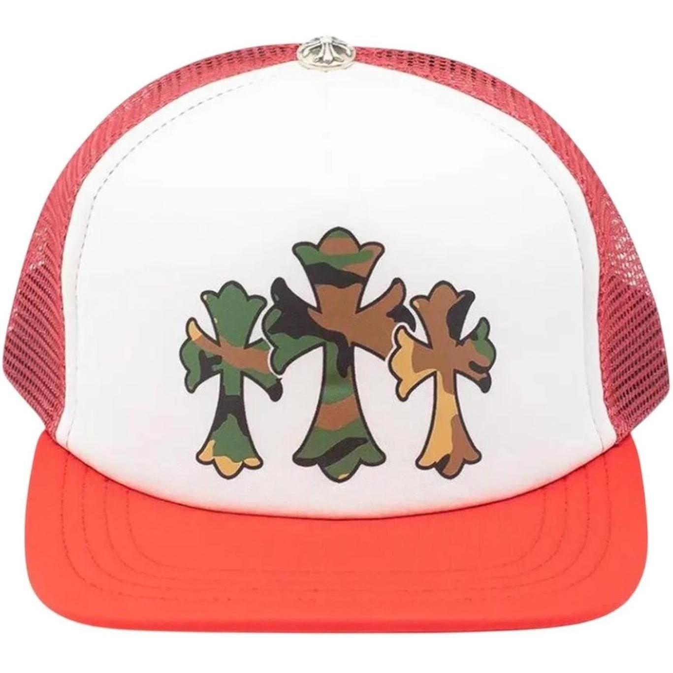 Chrome Hearts Triple Cross Trucker Hat 'Red/White'