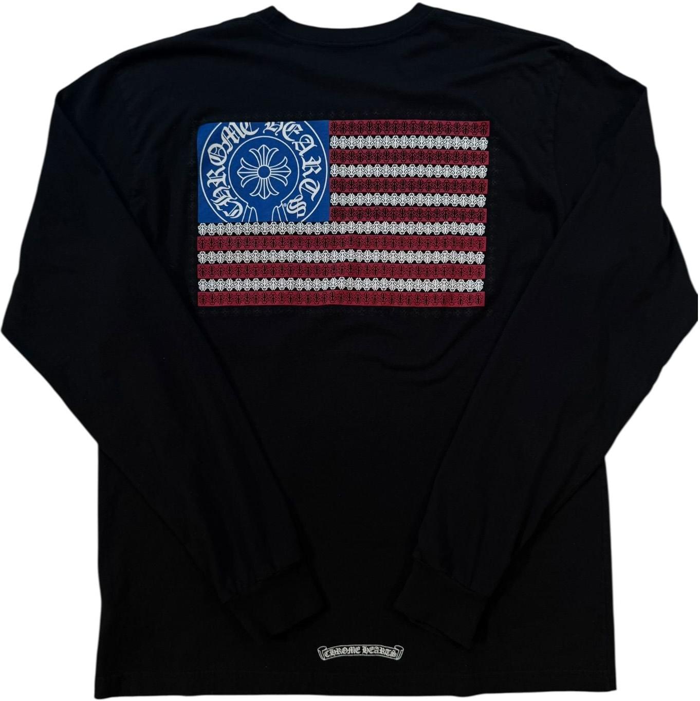 Chrome Hearts USA Flag Pocket Long-Sleeve Black