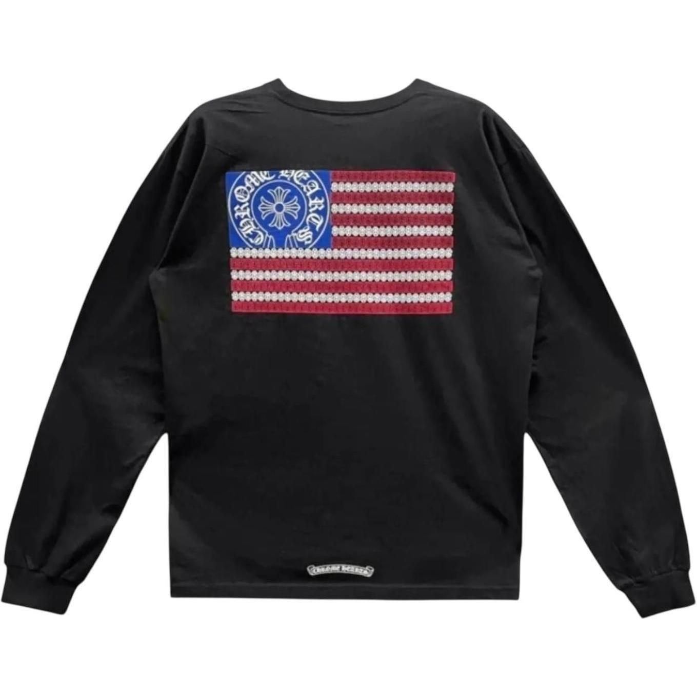 Chrome Hearts USA Flag Pocket Long-Sleeve Black