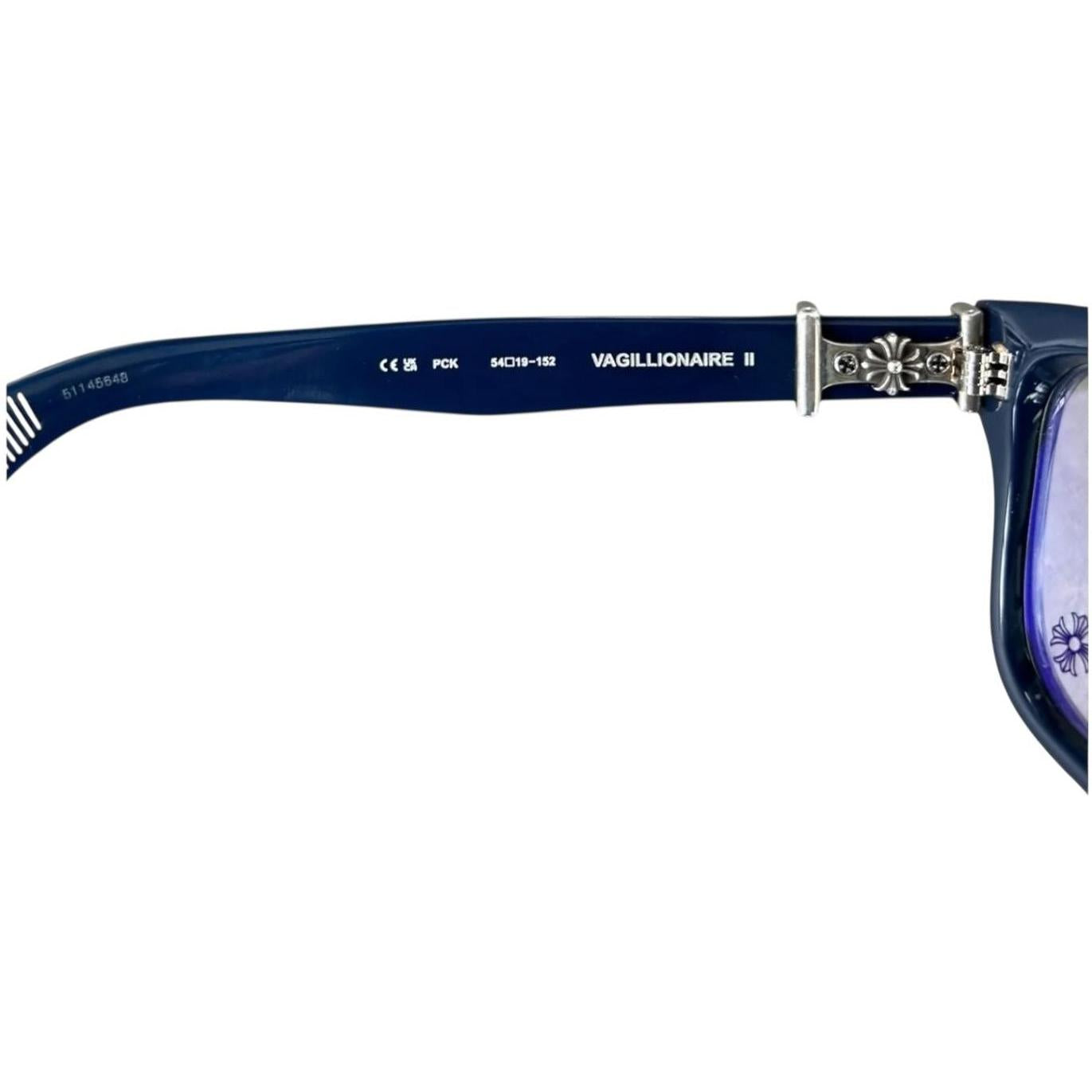 Chrome Hearts Vagillionaire II Navy/Silver Glasses